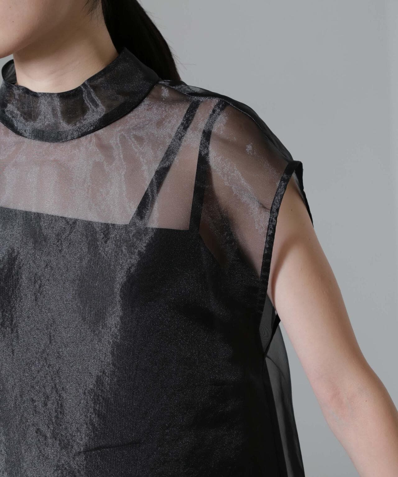 Kaene/アシメインナーオーガンジードレス 6714219025