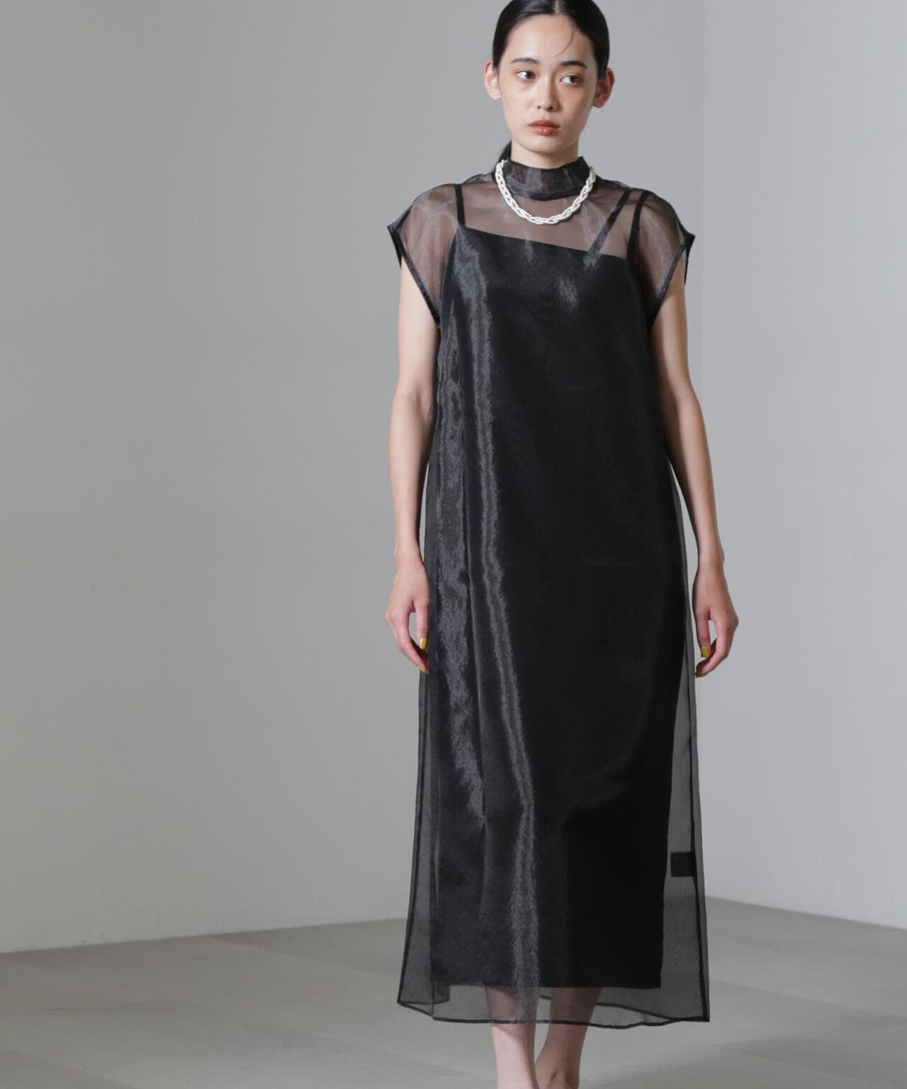 Kaene/アシメインナーオーガンジードレス 6714219025