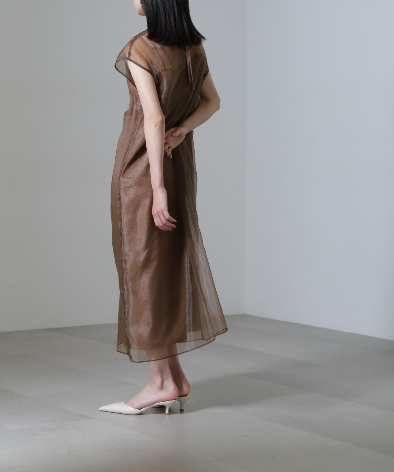 Kaene/アシメインナーオーガンジードレス 6714219025