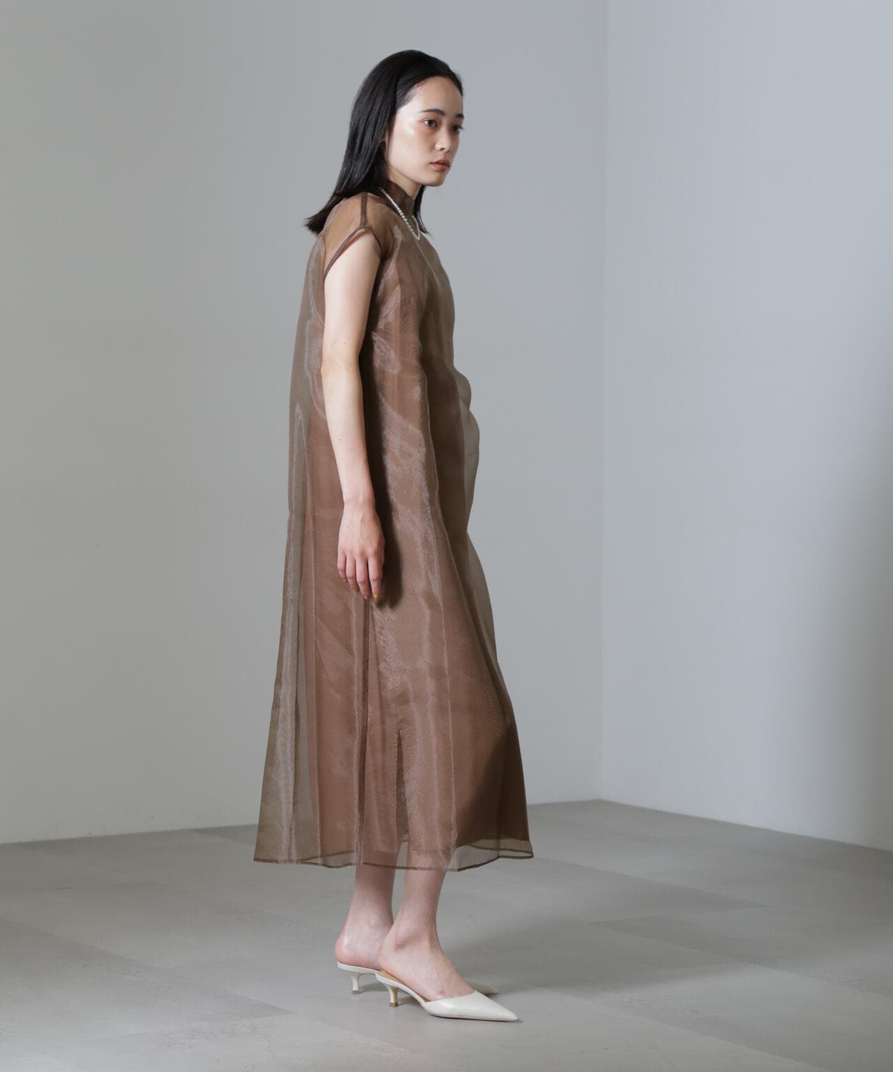 Kaene/アシメインナーオーガンジードレス 6714219025