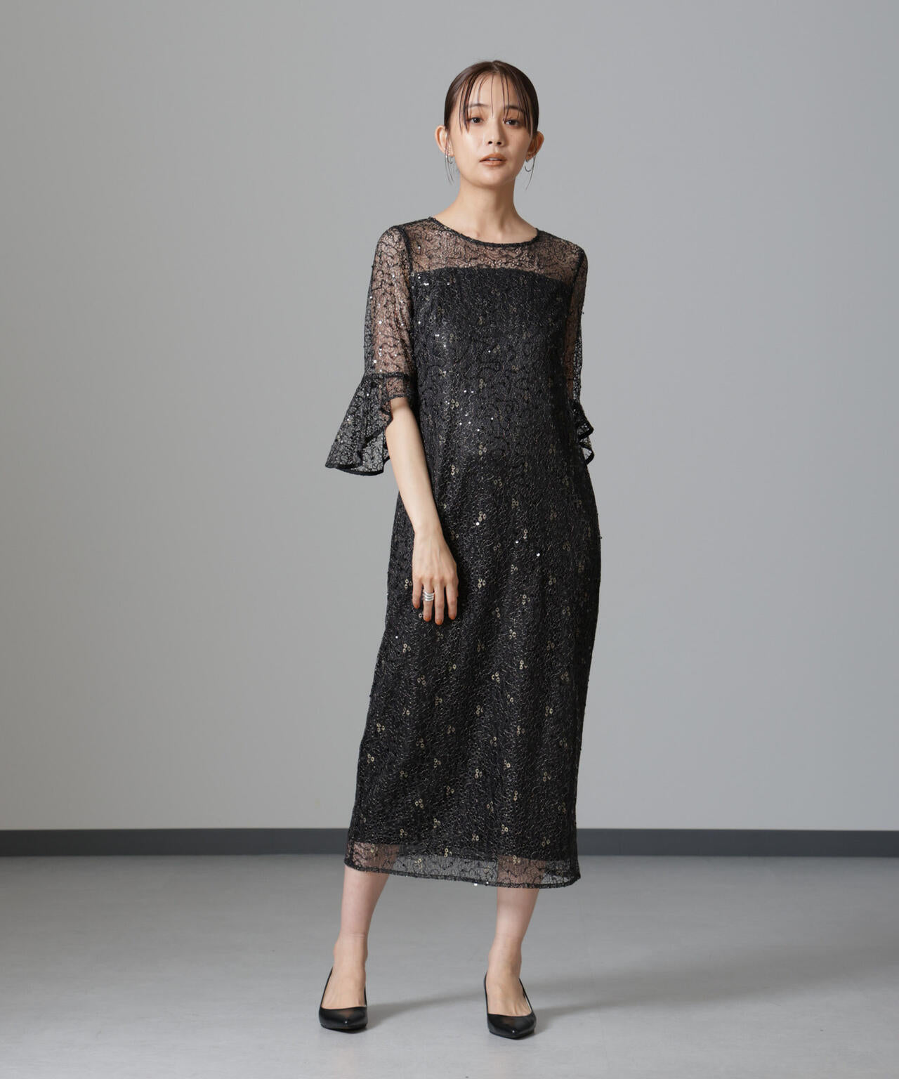 troisiemechaco/SPANGLE LACE ワンピース 6714219027