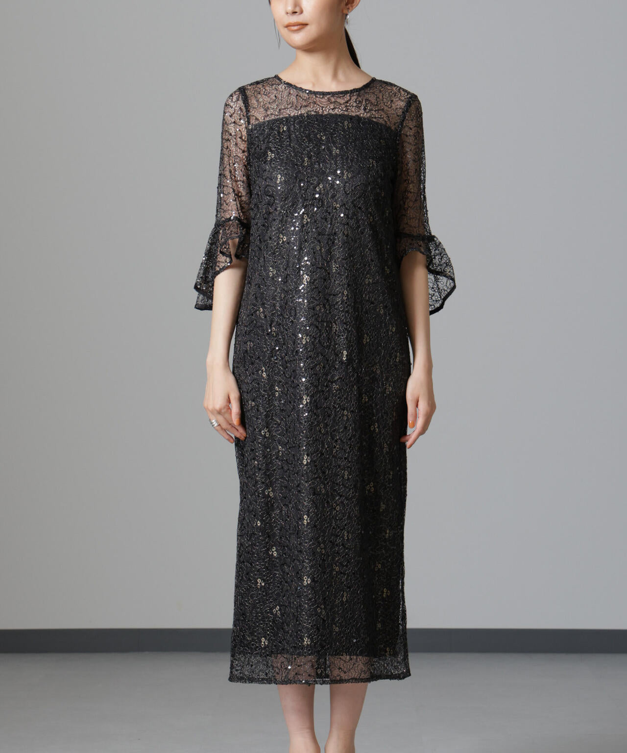 troisiemechaco/SPANGLE LACE ワンピース 6714219027