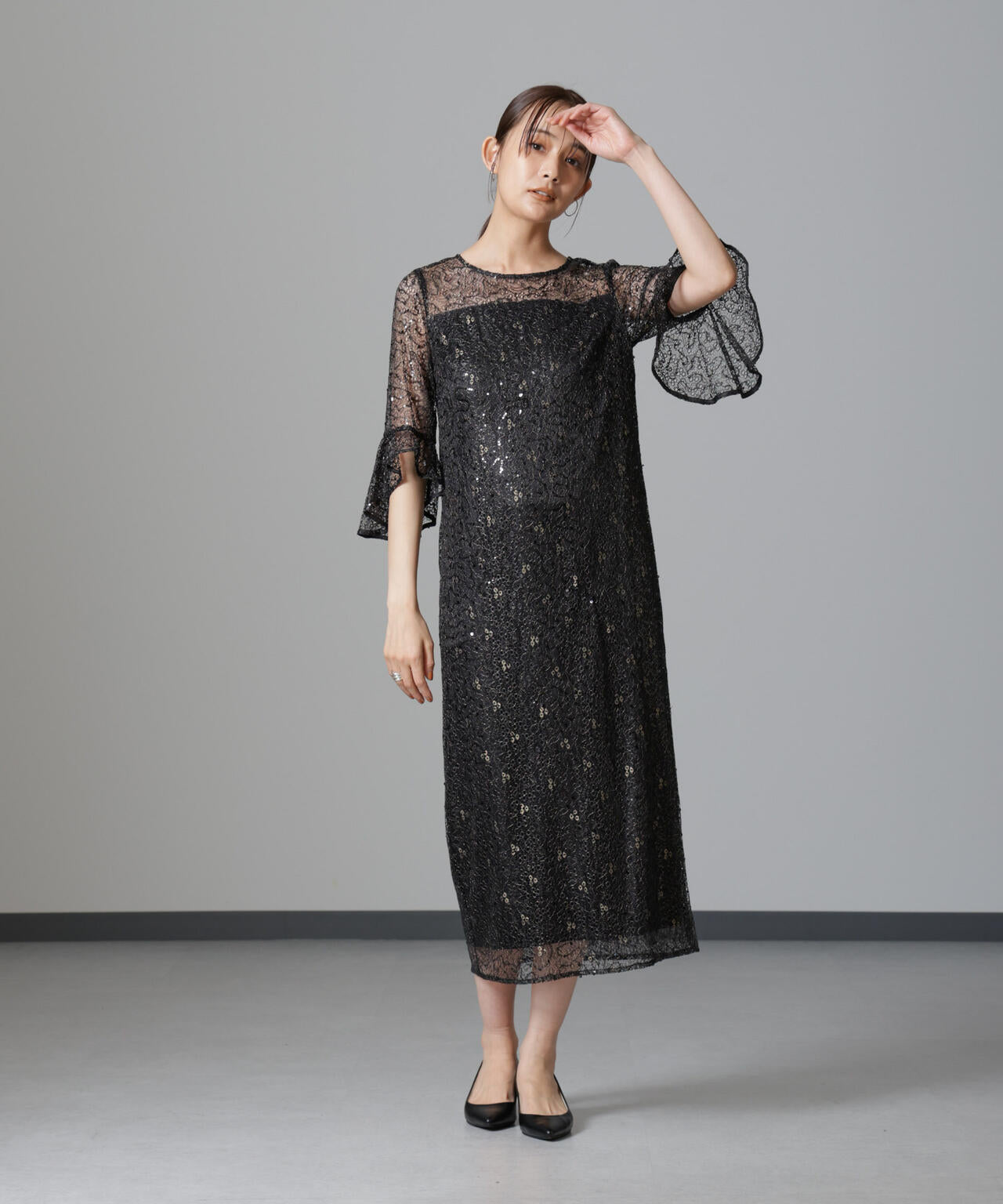 troisiemechaco/SPANGLE LACE ワンピース 6714219027