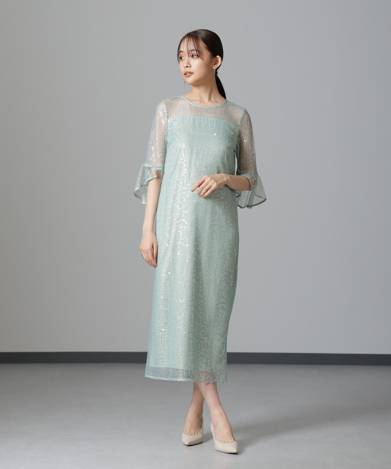 troisiemechaco/SPANGLE LACE ワンピース 6714219027