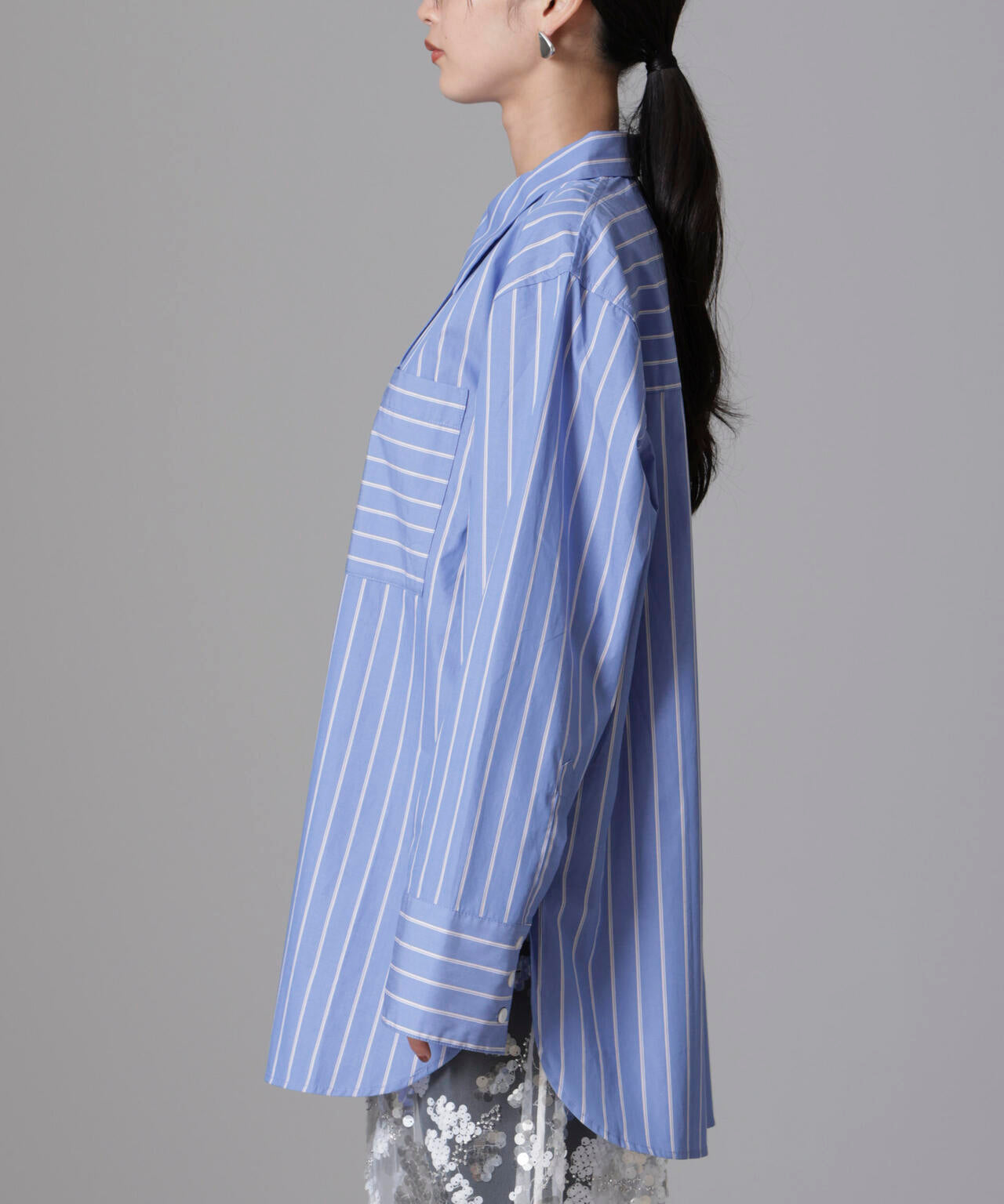 Baum und Pferdgarten/Striped Cotton Poplin シャツ 6714220012