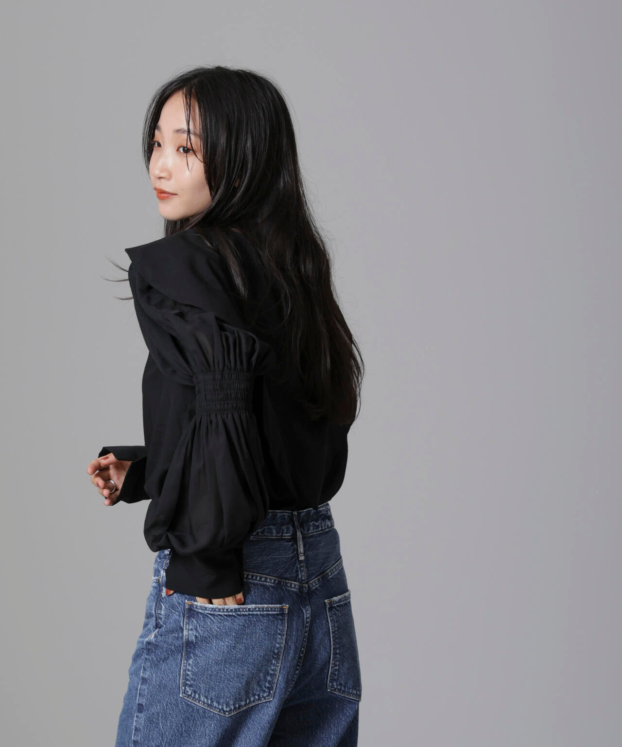 RhodolirioN/Two-way Cape Collar Blouse 6714220018