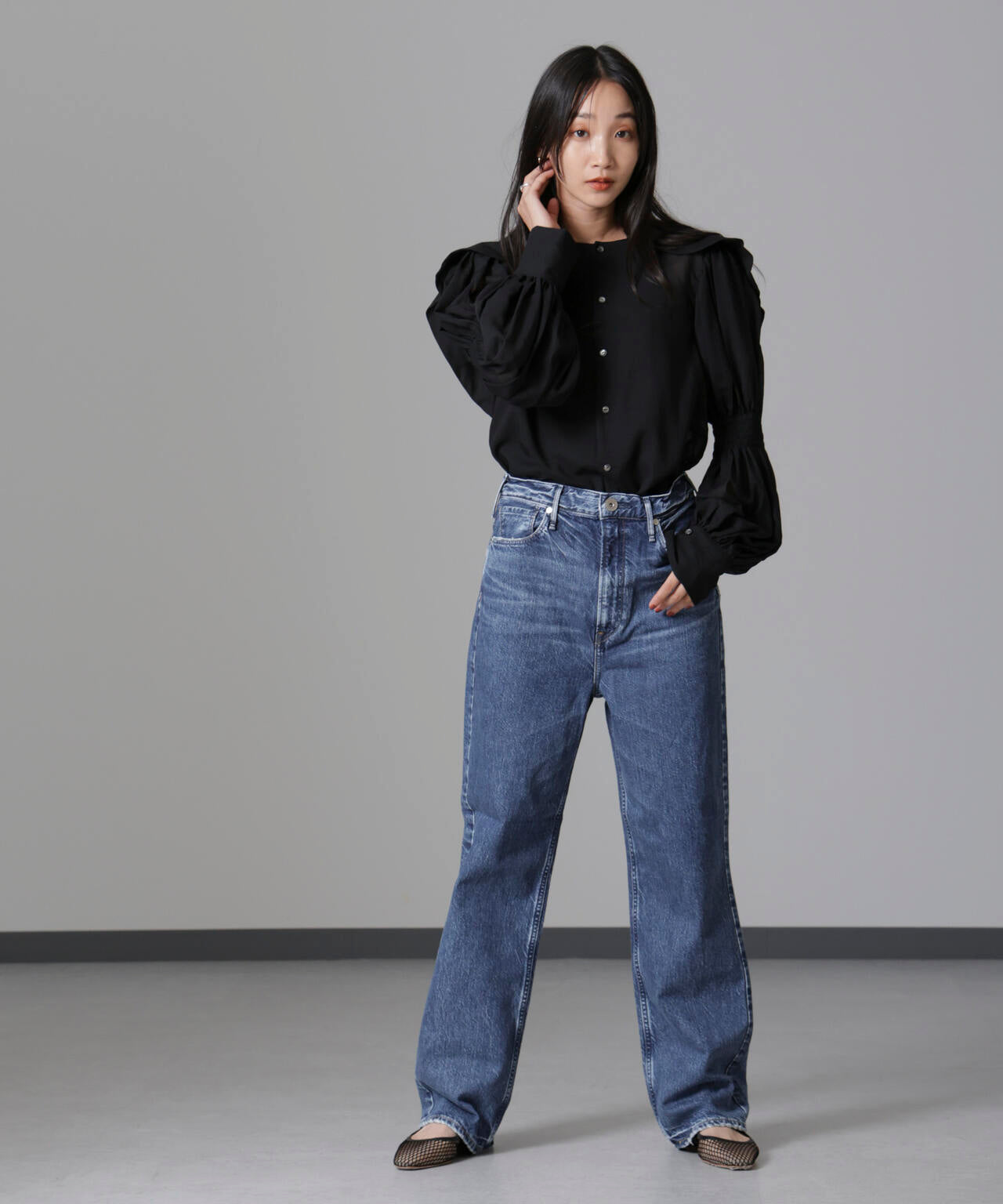 RhodolirioN/Two-way Cape Collar Blouse 6714220018