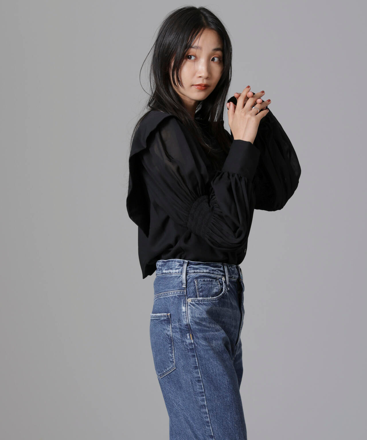 RhodolirioN/Two-way Cape Collar Blouse 6714220018