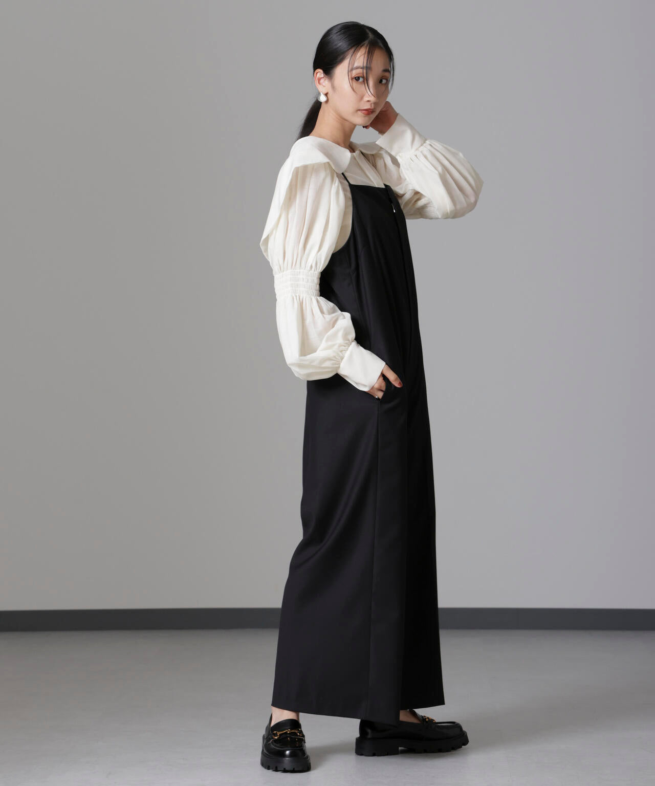 RhodolirioN/Two-way Cape Collar Blouse 6714220018