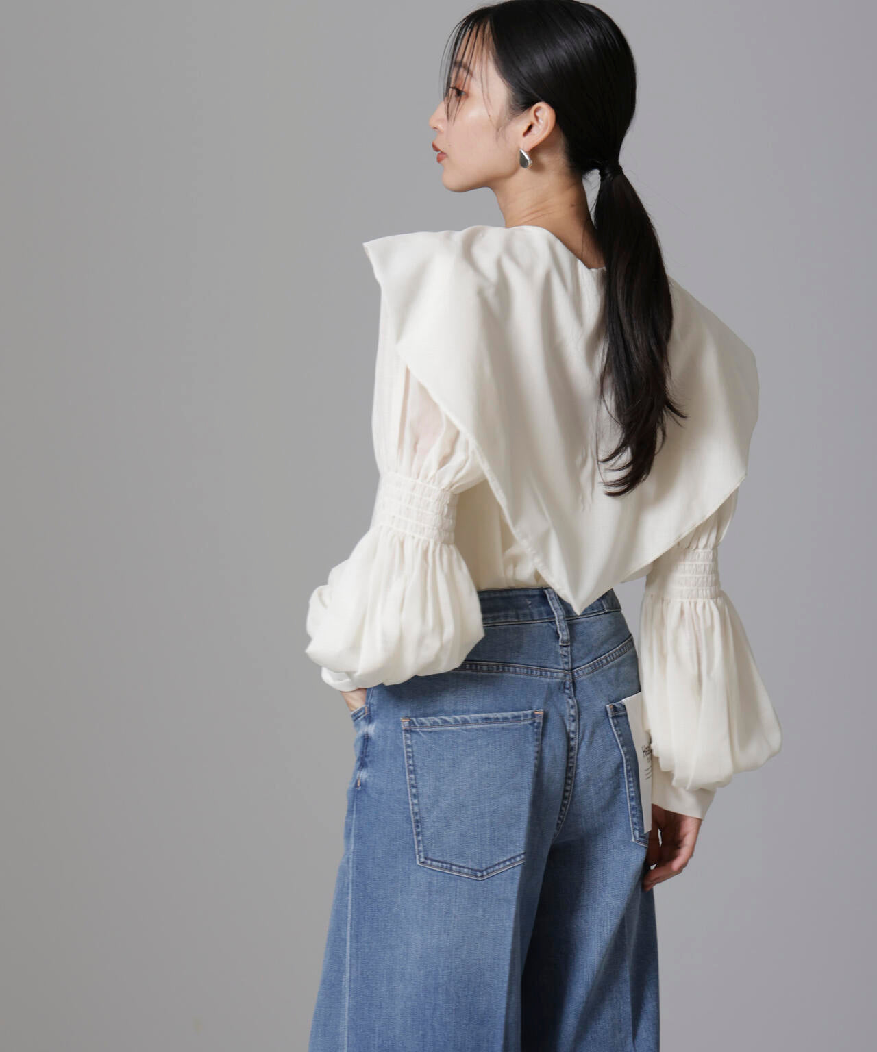 RhodolirioN/Two-way Cape Collar Blouse 6714220018