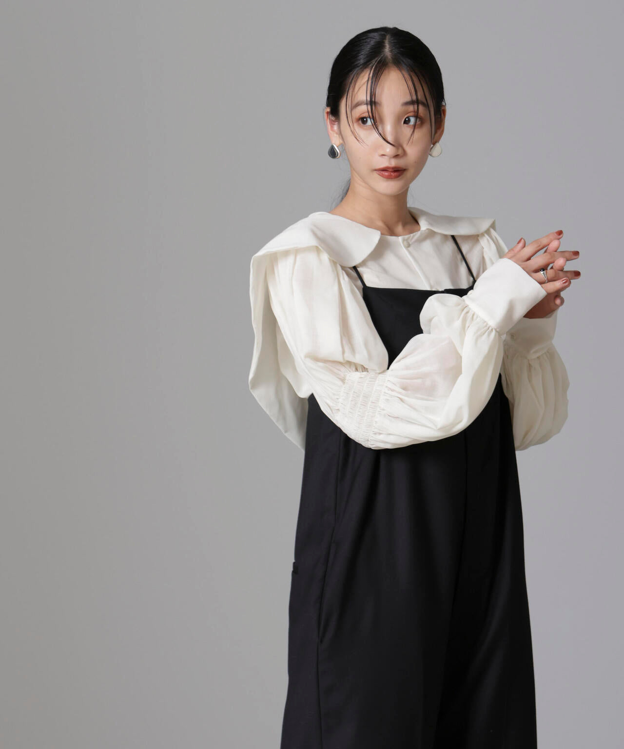 RhodolirioN/Two-way Cape Collar Blouse 6714220018