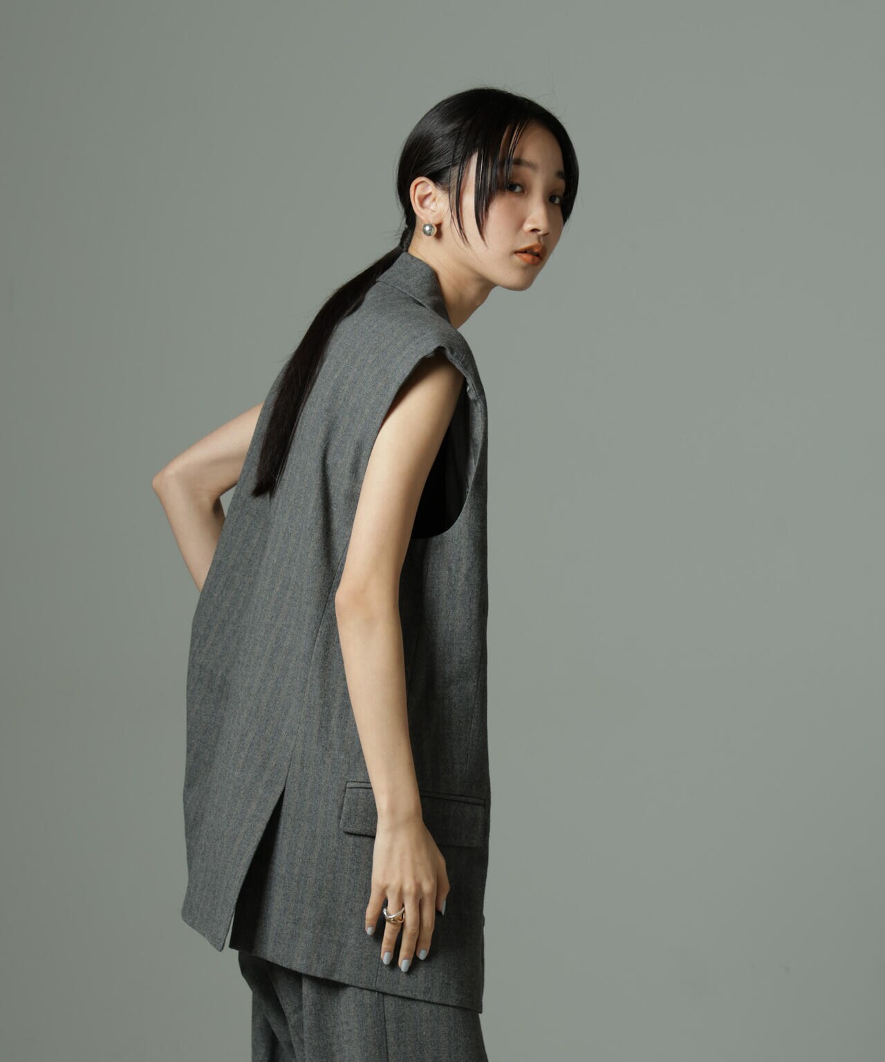 SECOND FEMALE/Hollanda Oversize Waistcoat(セットアップ可) 6714225004