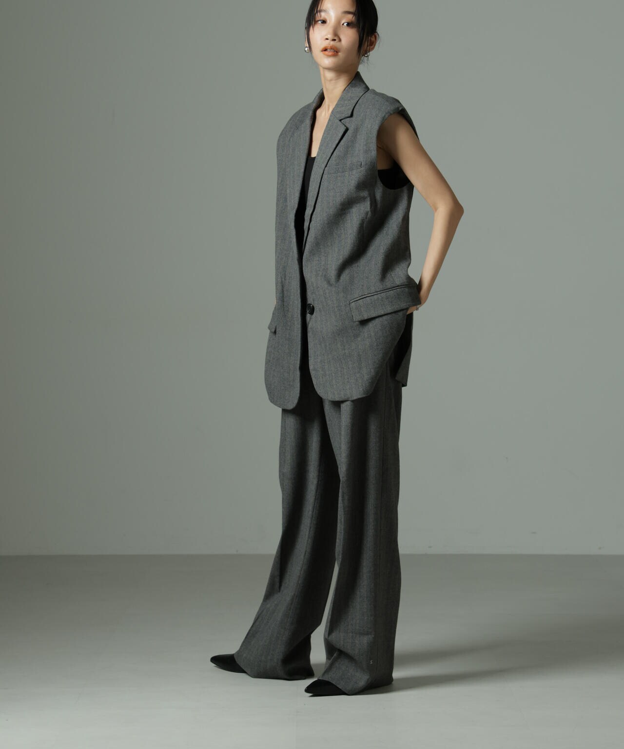 SECOND FEMALE/Hollanda Oversize Waistcoat(セットアップ可) 6714225004