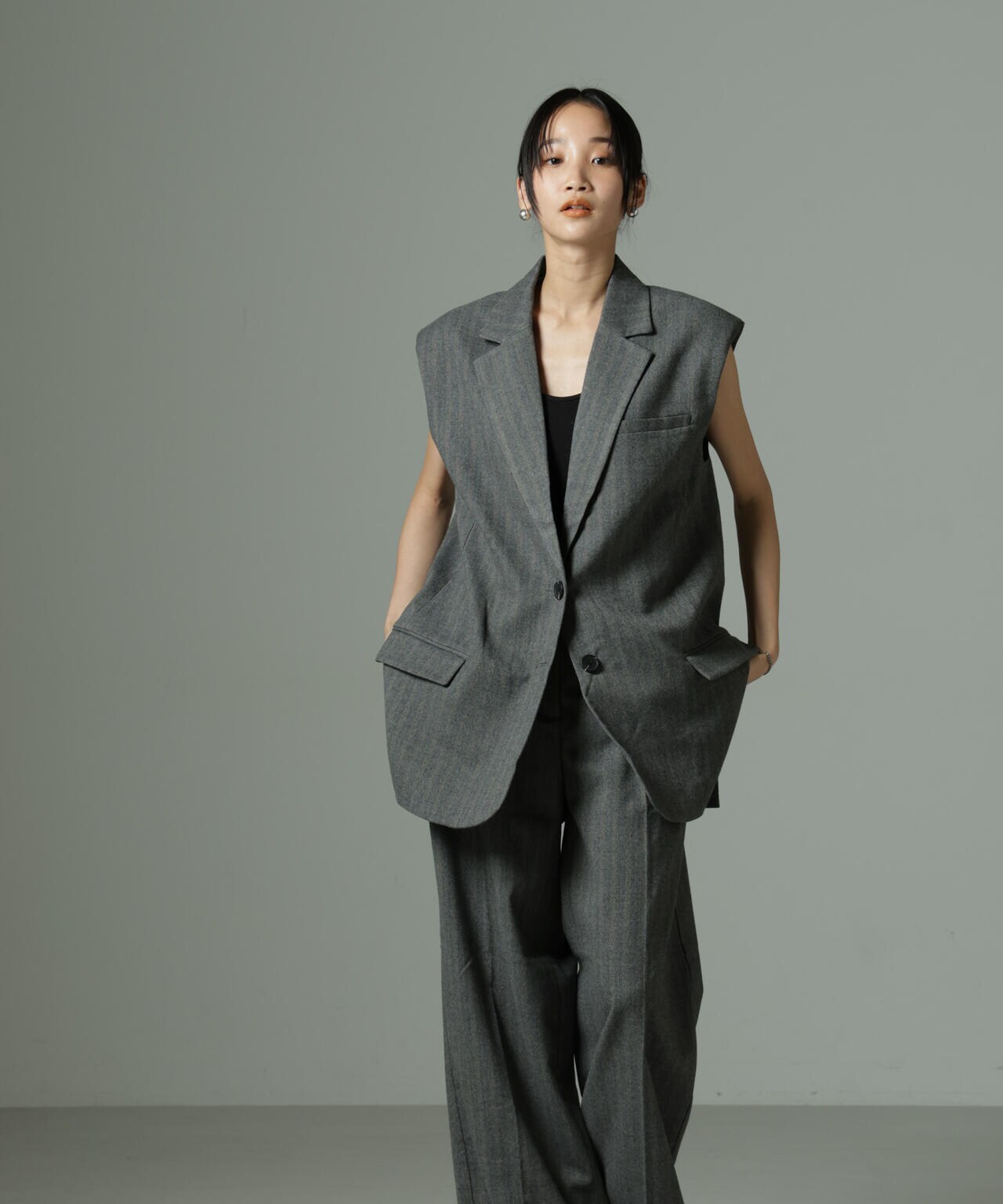 SECOND FEMALE/Hollanda Oversize Waistcoat(セットアップ可) 6714225004