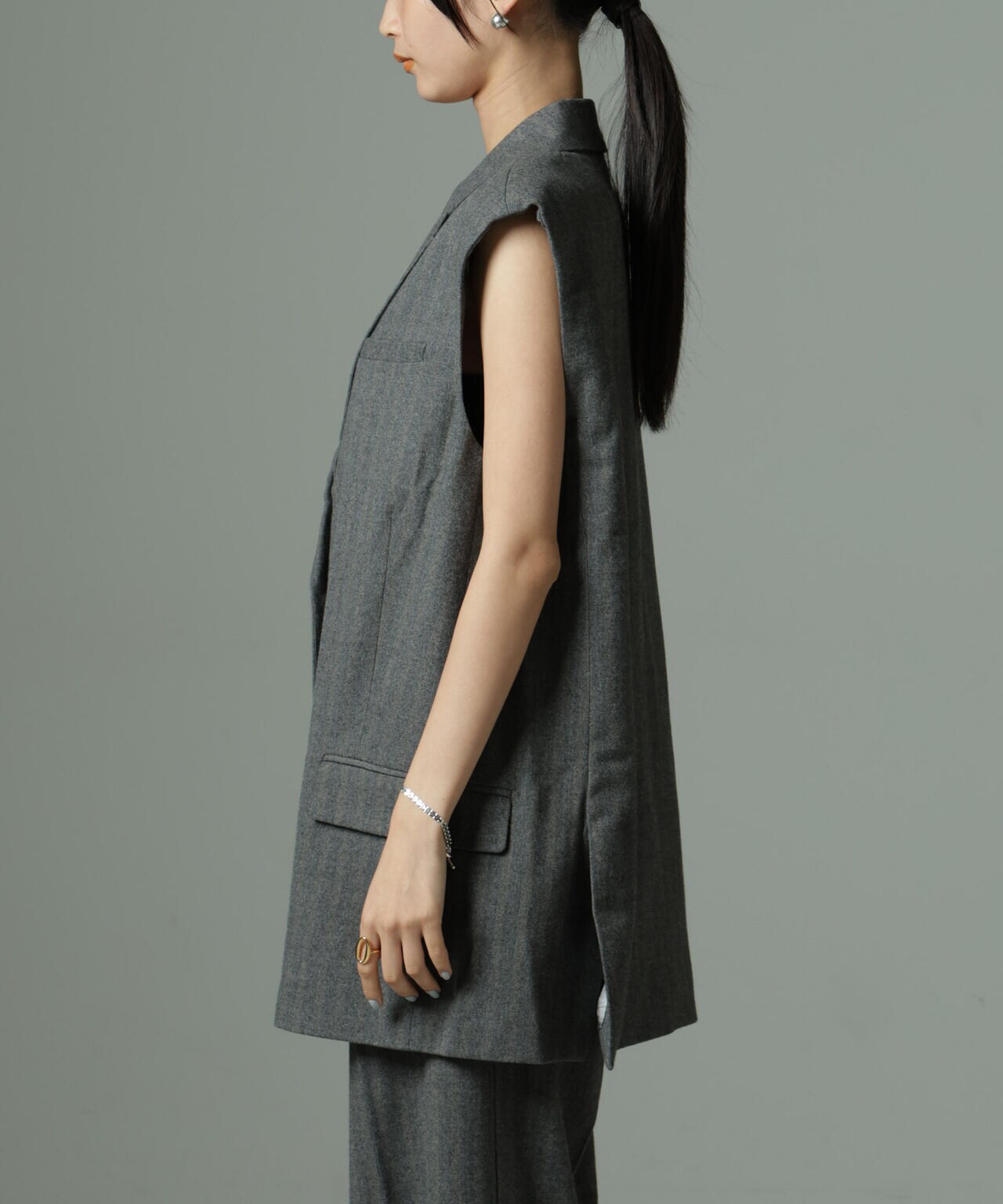 SECOND FEMALE/Hollanda Oversize Waistcoat(セットアップ可) 6714225004