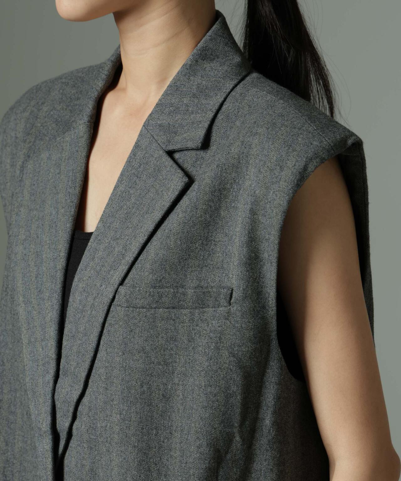 SECOND FEMALE/Hollanda Oversize Waistcoat(セットアップ可) 6714225004