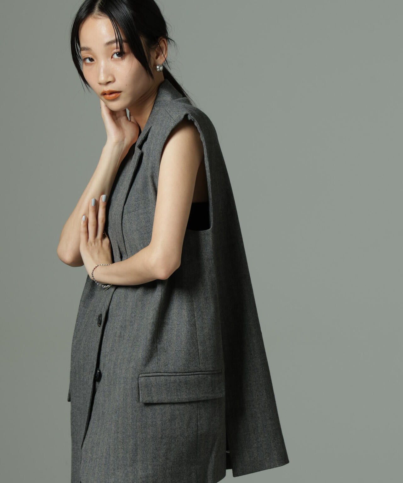 SECOND FEMALE/Hollanda Oversize Waistcoat(セットアップ可) 6714225004