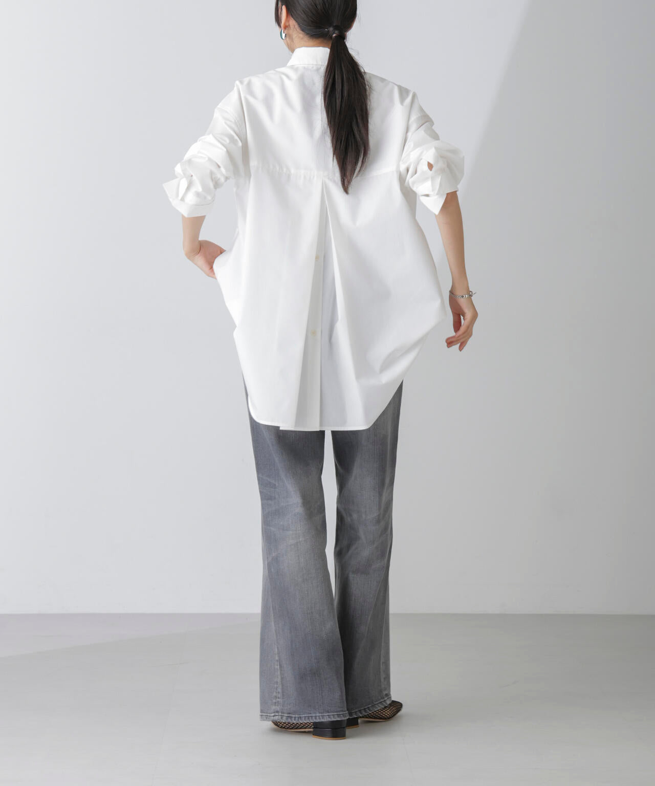 Healthy DENIM/別注 Pink Pepper ワイドストレートデニム グレー 6714227016