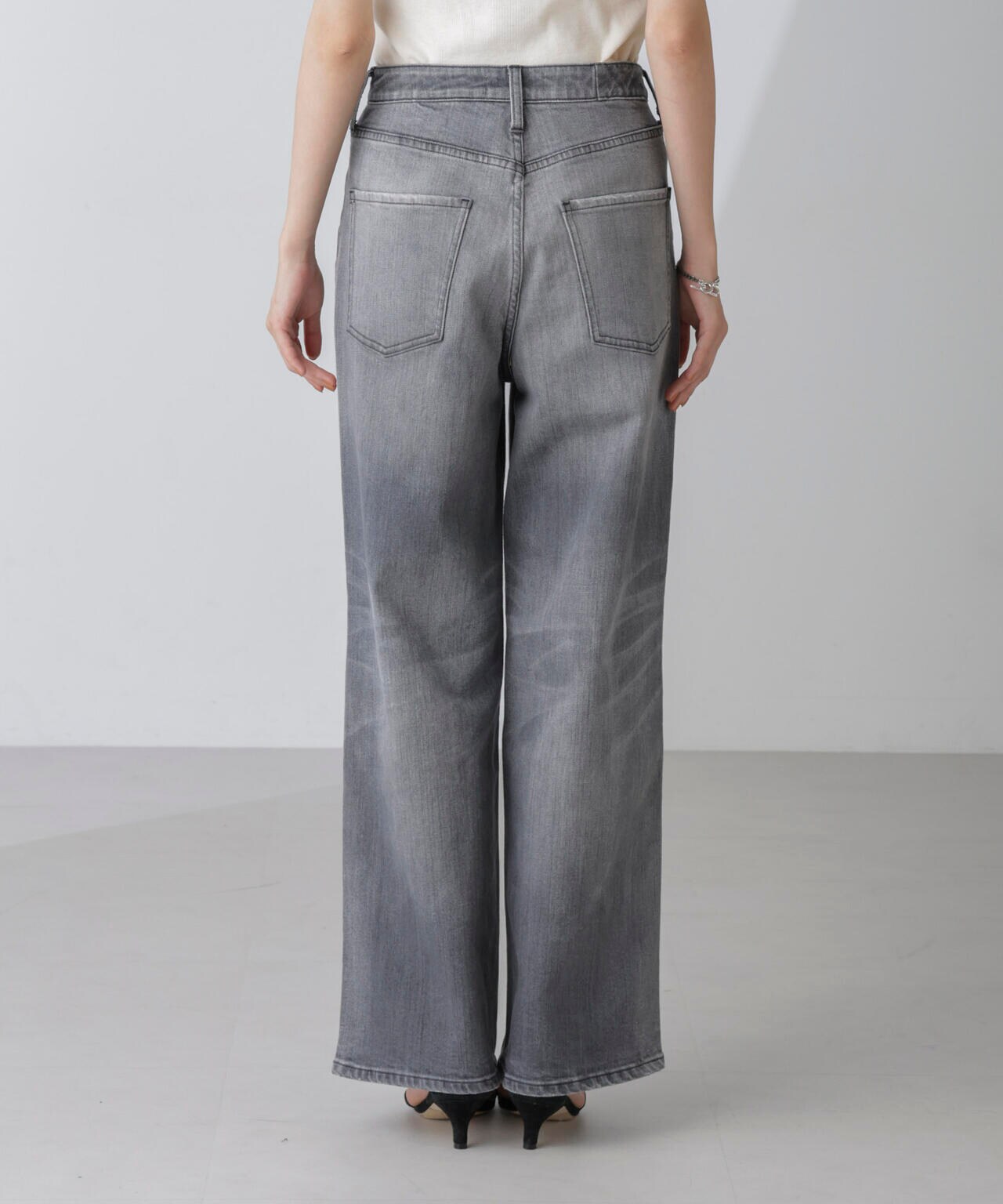 Healthy DENIM/別注 Pink Pepper ワイドストレートデニム グレー 6714227016