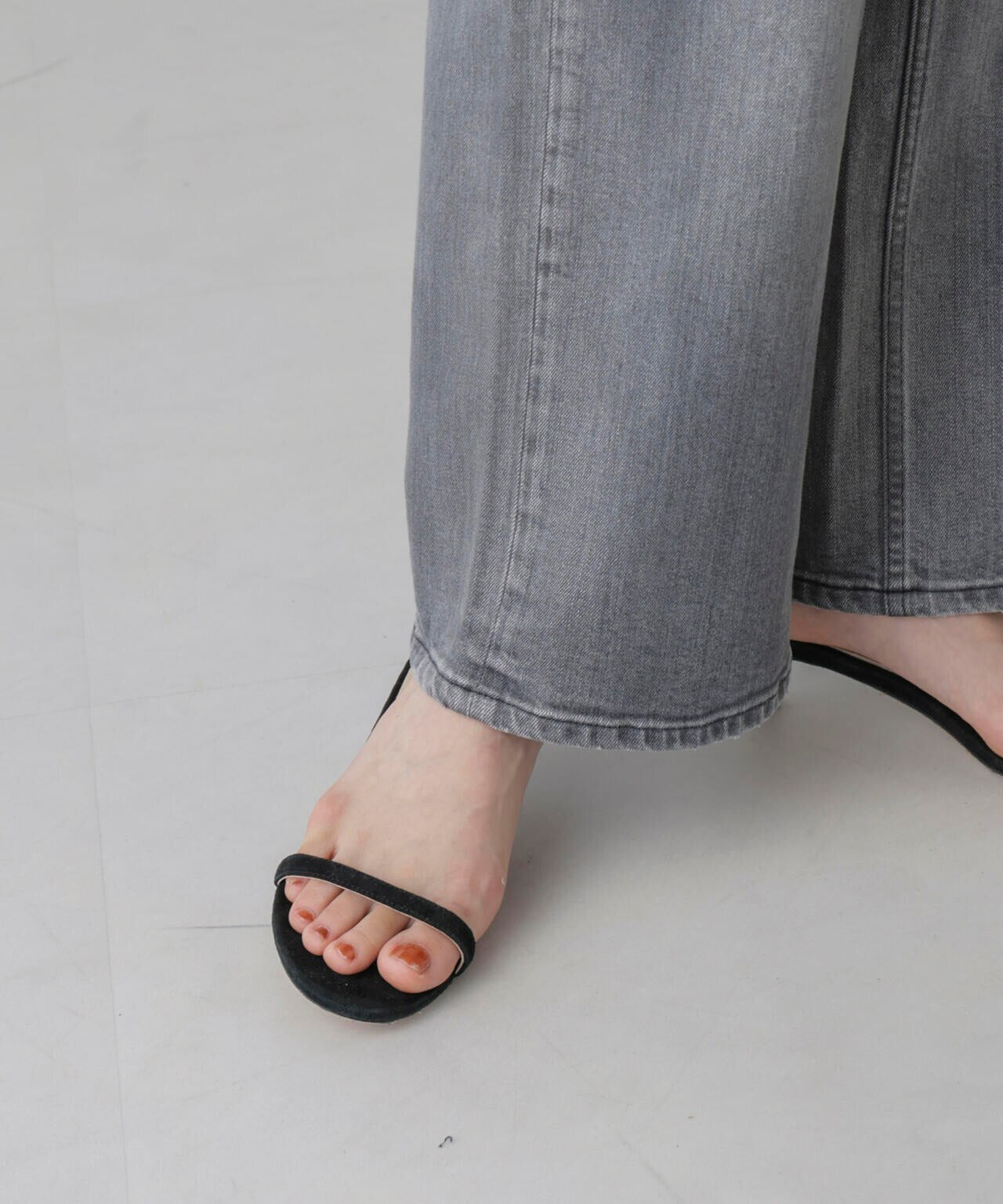 Healthy DENIM/別注 Pink Pepper ワイドストレートデニム グレー 6714227016