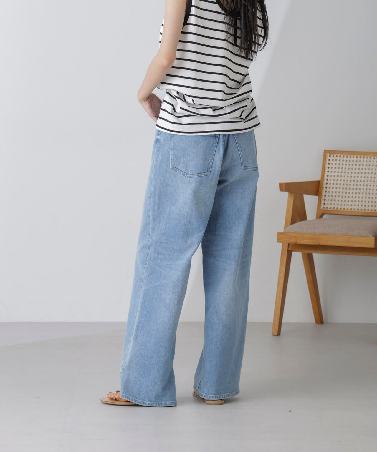 Healthy DENIM/別注PinkPepper ワイドストレートデニム L.ブルー 6714227017