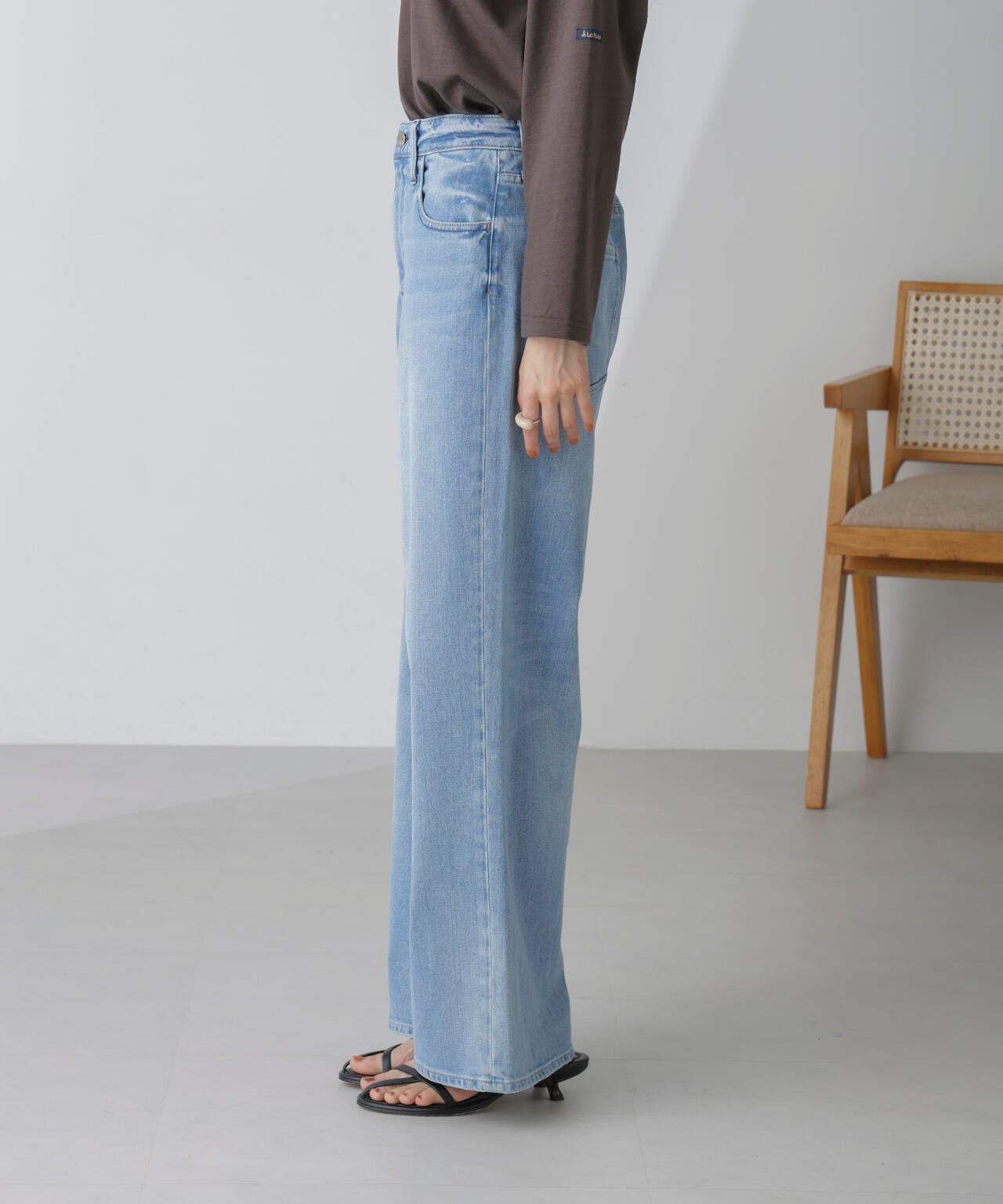 Healthy DENIM/別注PinkPepper ワイドストレートデニム L.ブルー 6714227017
