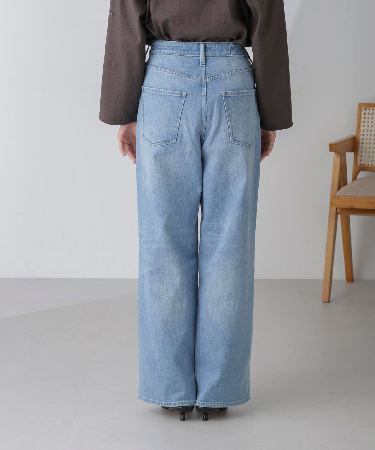Healthy DENIM/別注PinkPepper ワイドストレートデニム L.ブルー 6714227017