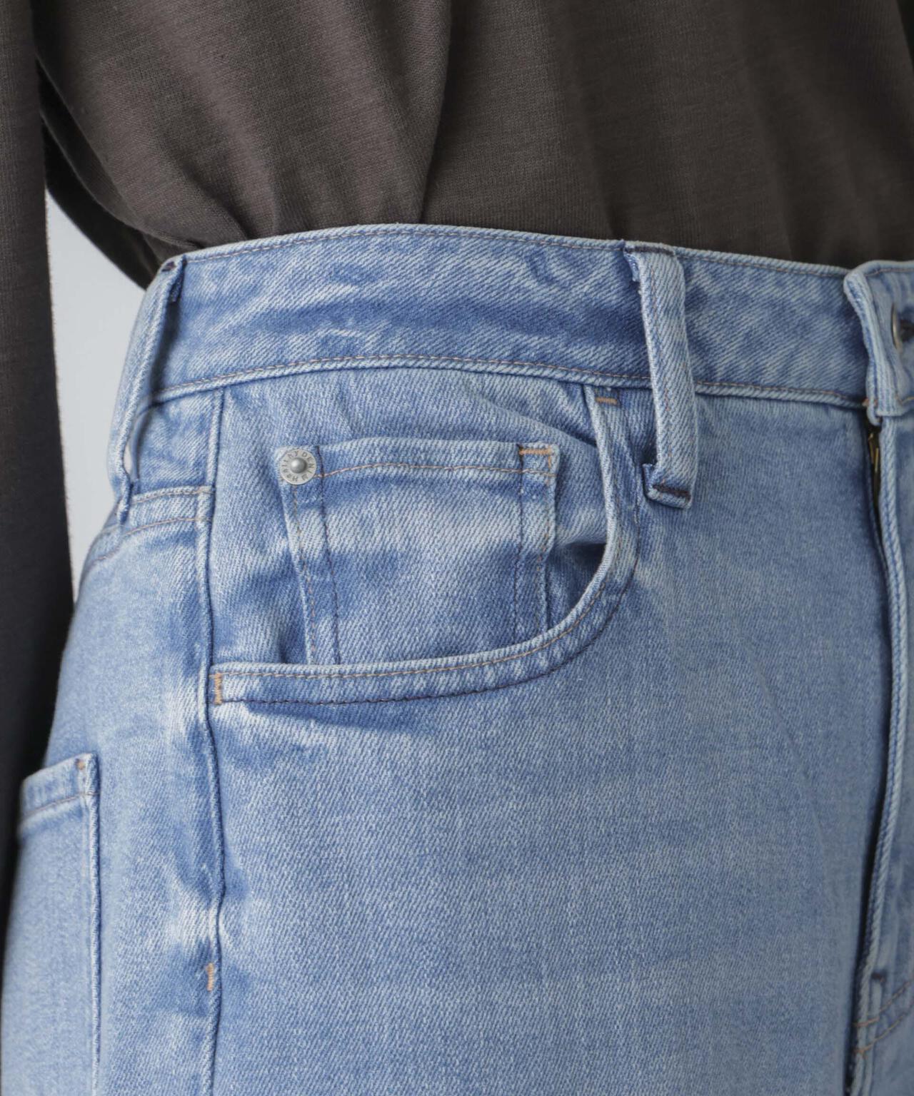 Healthy DENIM/別注PinkPepper ワイドストレートデニム L.ブルー 6714227017