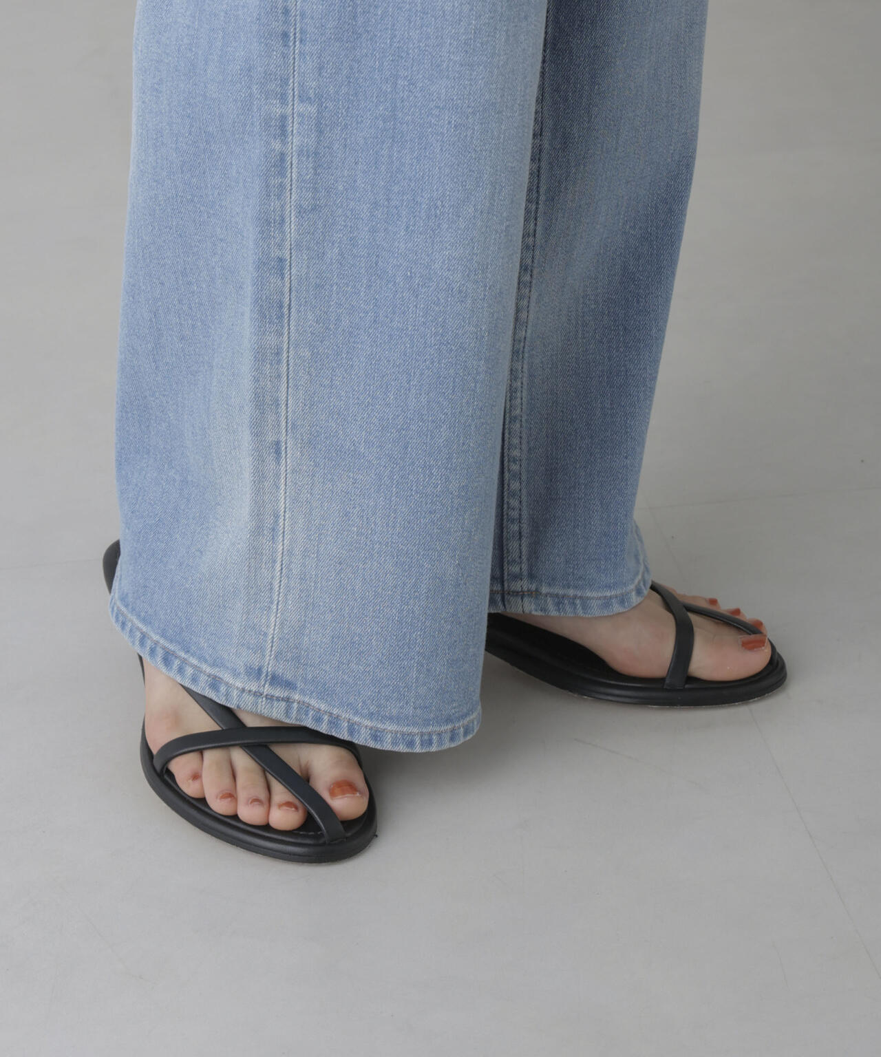 Healthy DENIM/別注PinkPepper ワイドストレートデニム L.ブルー 6714227017