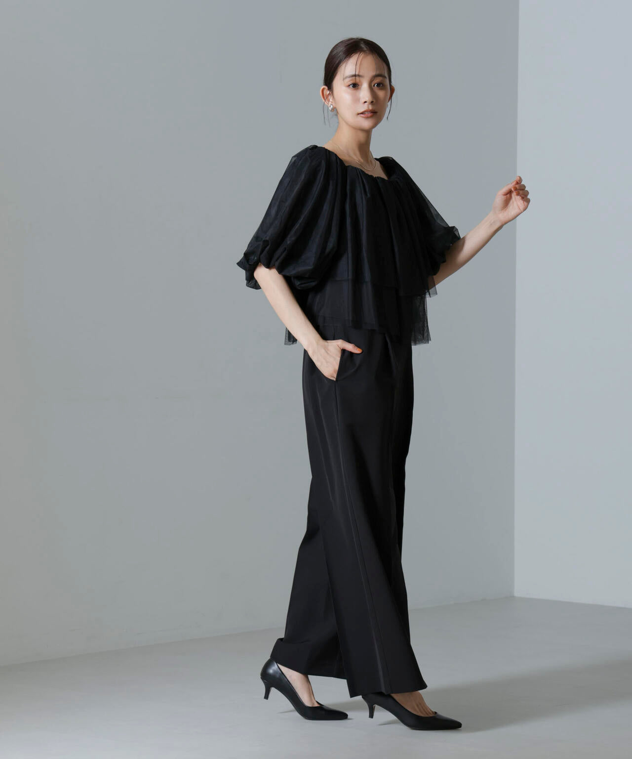 troisiemechaco/TULLE DOUBLECLOTH セットアップパンツ 6714229001