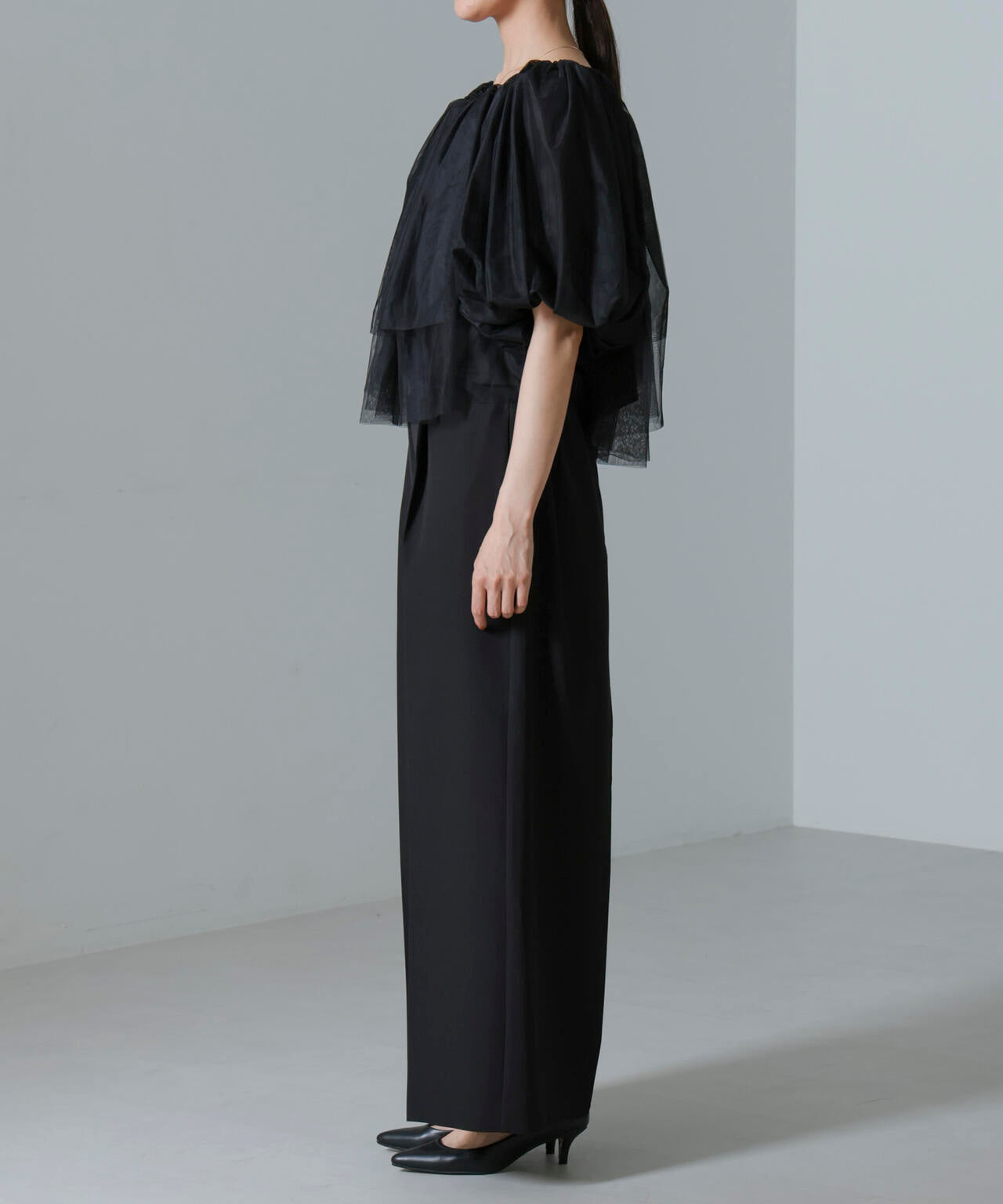 troisiemechaco/TULLE DOUBLECLOTH セットアップパンツ 6714229001