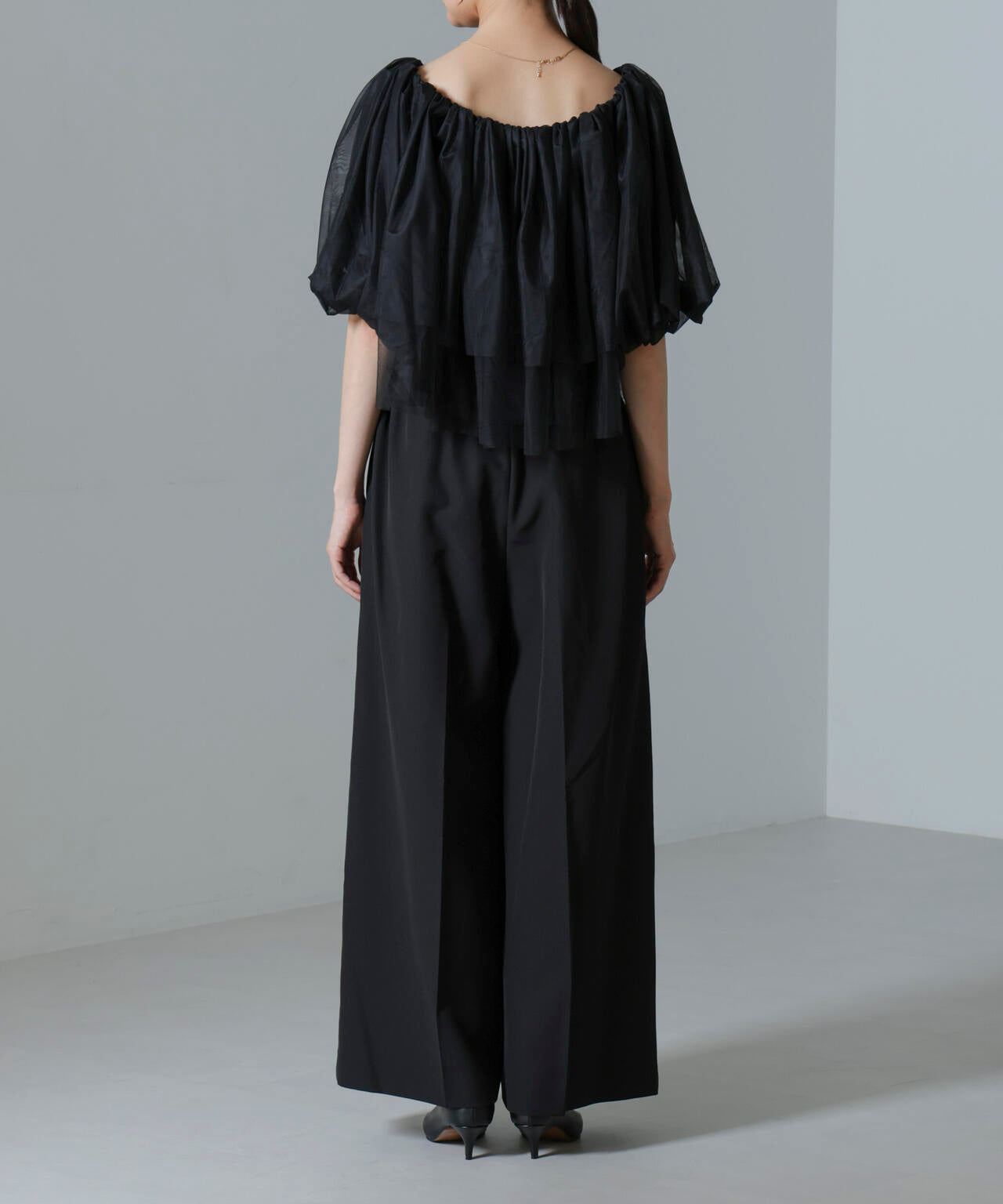 troisiemechaco/TULLE DOUBLECLOTH セットアップパンツ 6714229001