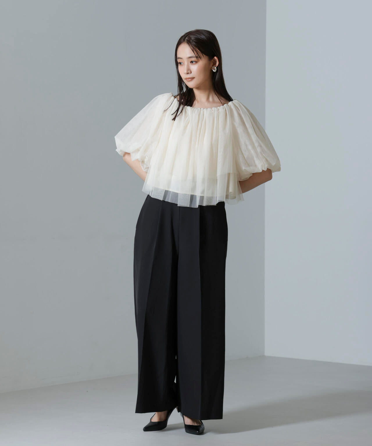 troisiemechaco/TULLE DOUBLECLOTH セットアップパンツ 6714229001