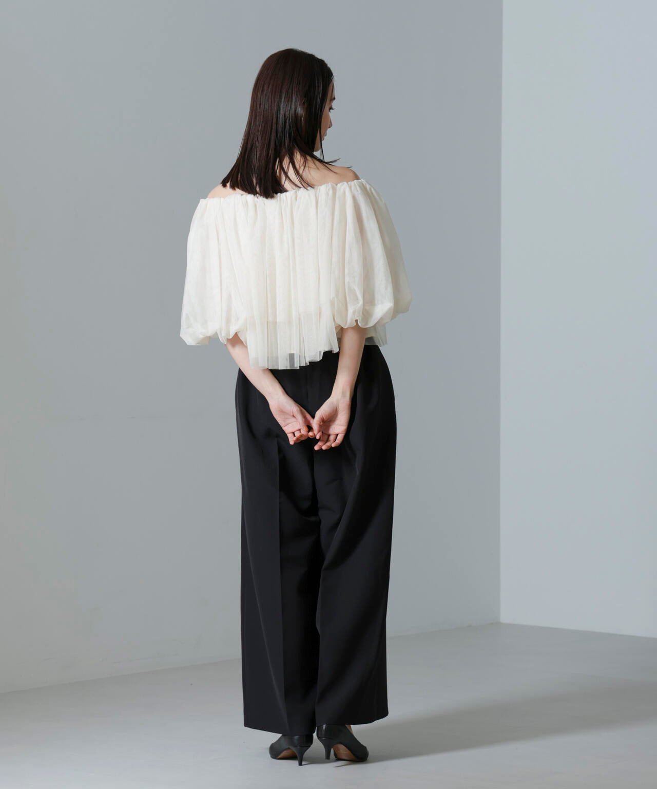 troisiemechaco/TULLE DOUBLECLOTH セットアップパンツ 6714229001