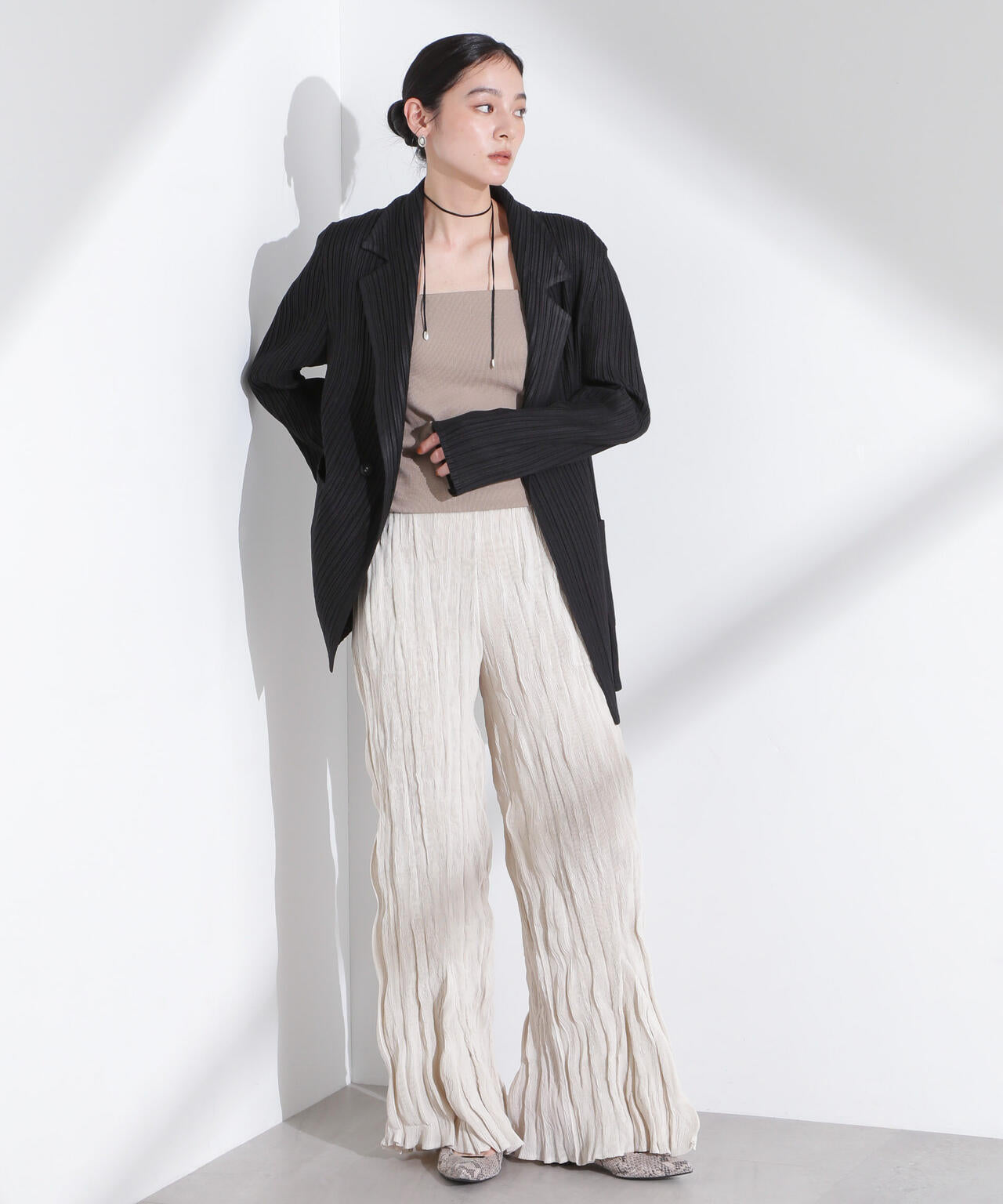Gongdid Design/Cotton pleated blazer(セットアップ可) 6715116008