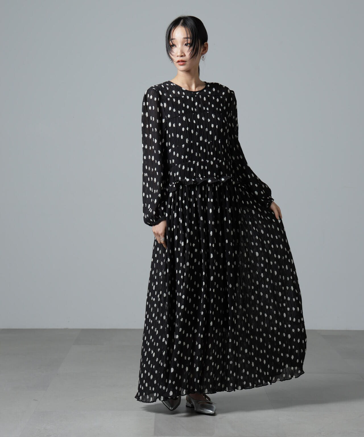 BAUM UND PFERDGARTEN/Plisse Dot ワンピース 6715119038