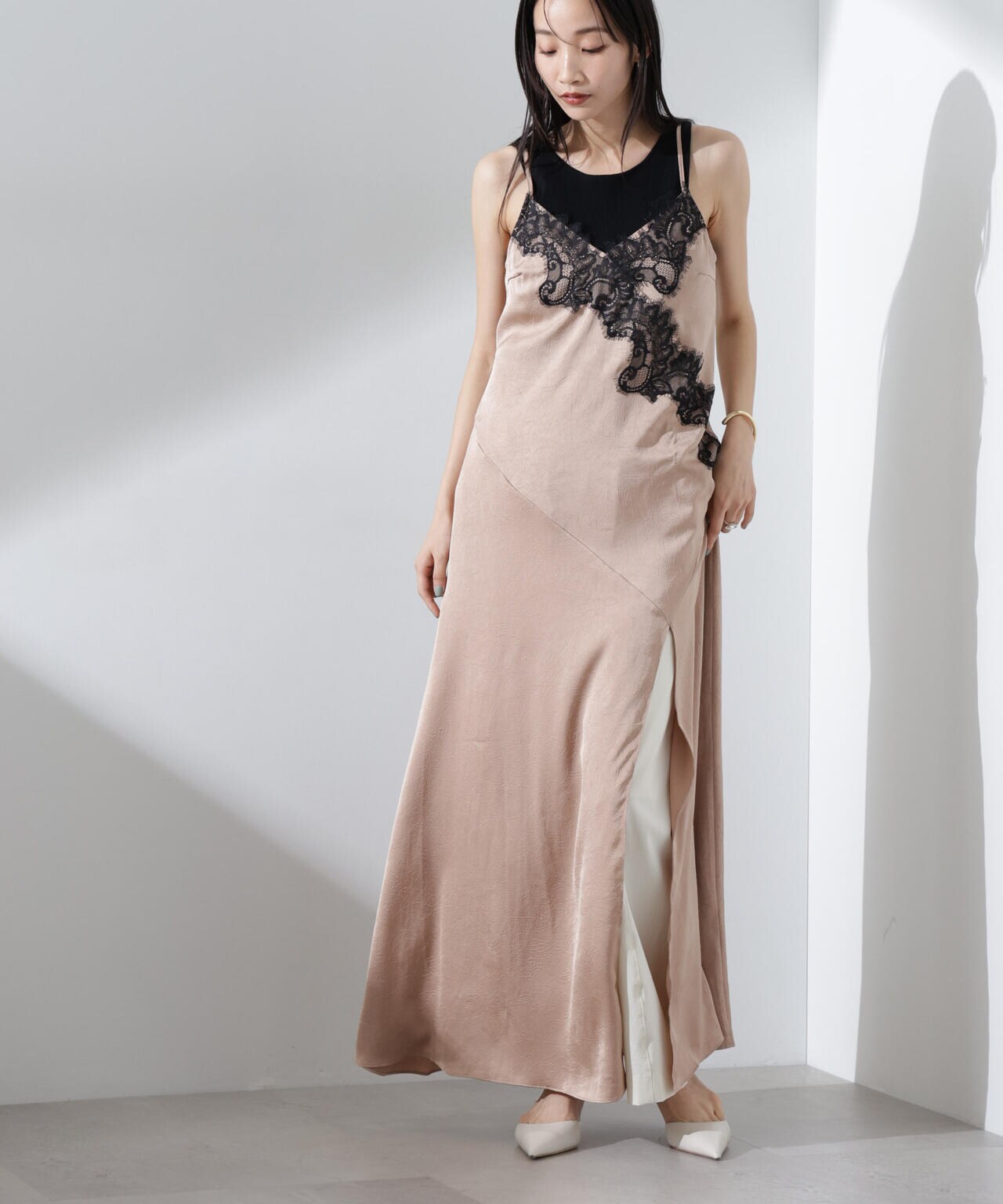 BAUM UND PFERDGARTEN/Crinkled Satin キャミソールワンピース 6715119039