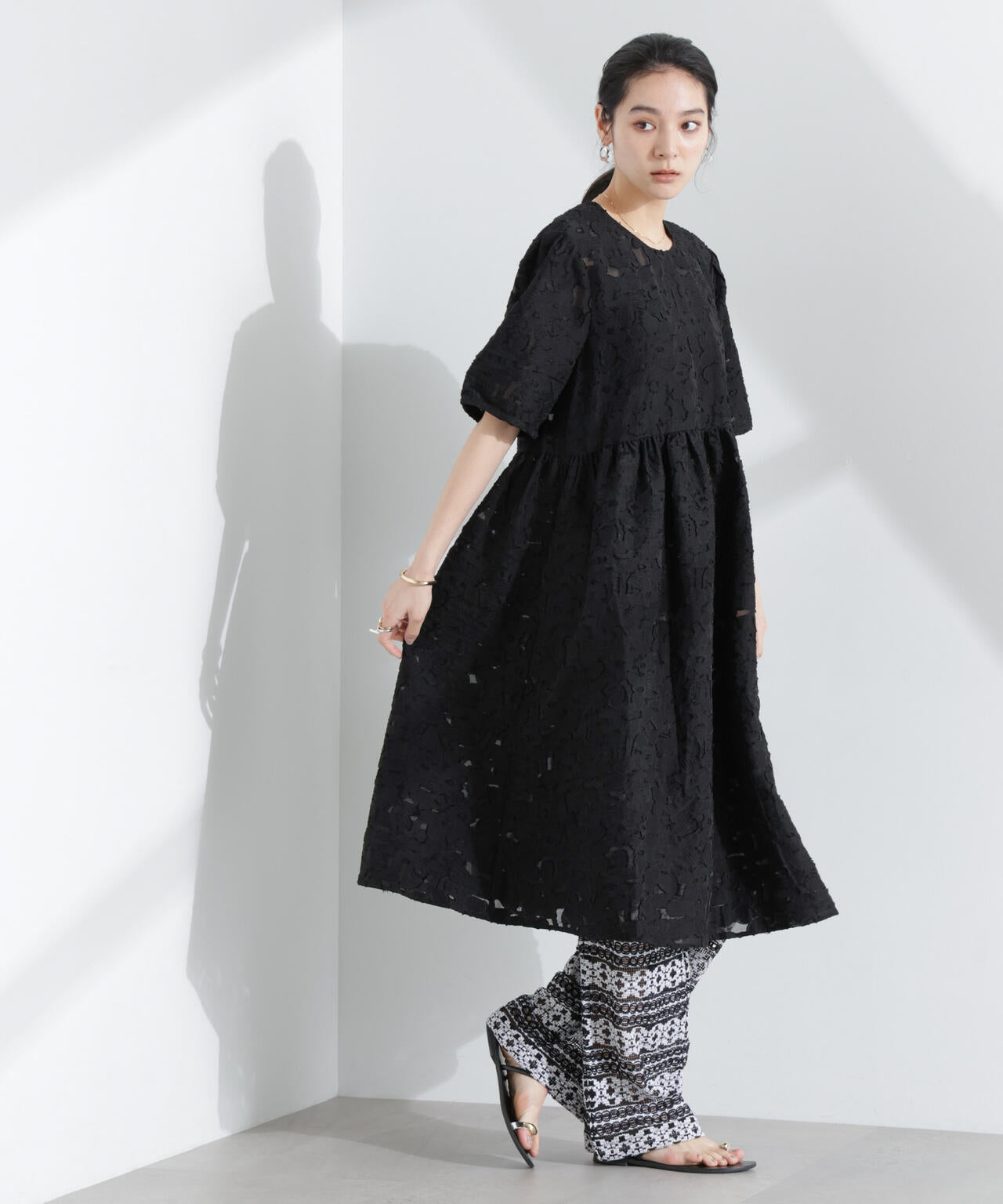 BAUM UND PFERDGARTEN/Flower Jacquard ワンピース 6715119047