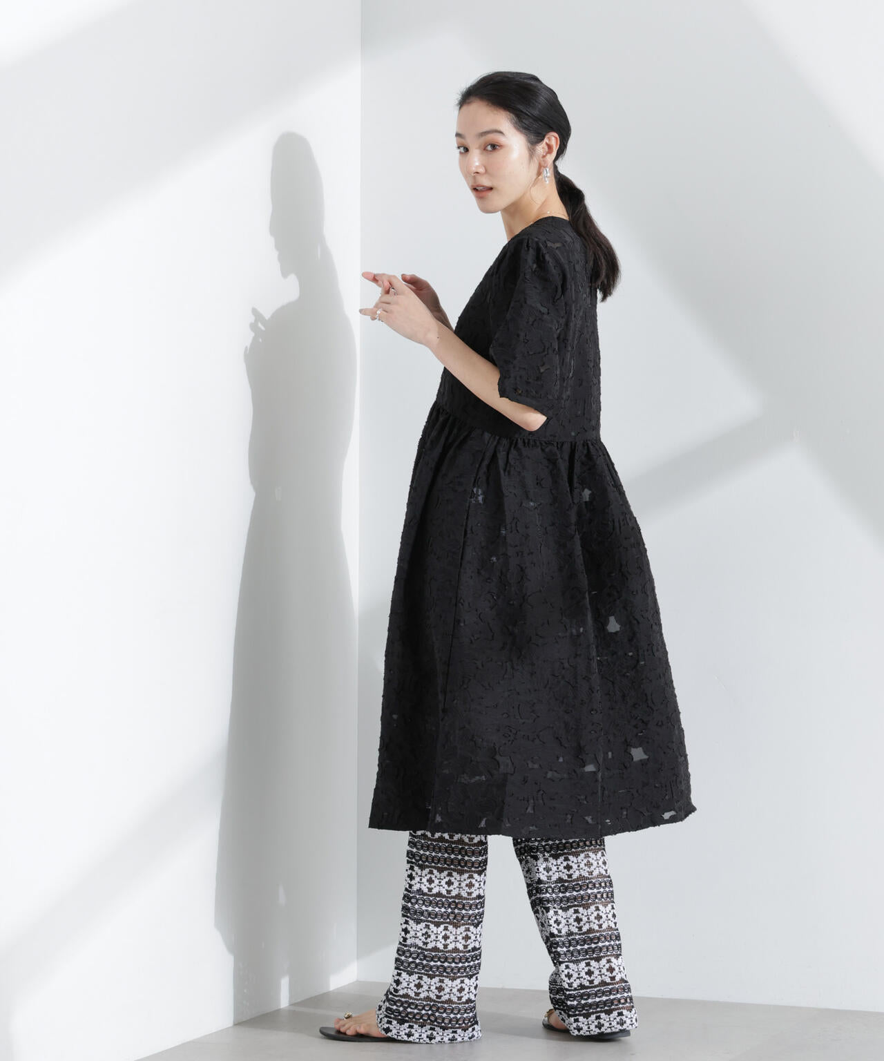 BAUM UND PFERDGARTEN/Flower Jacquard ワンピース 6715119047