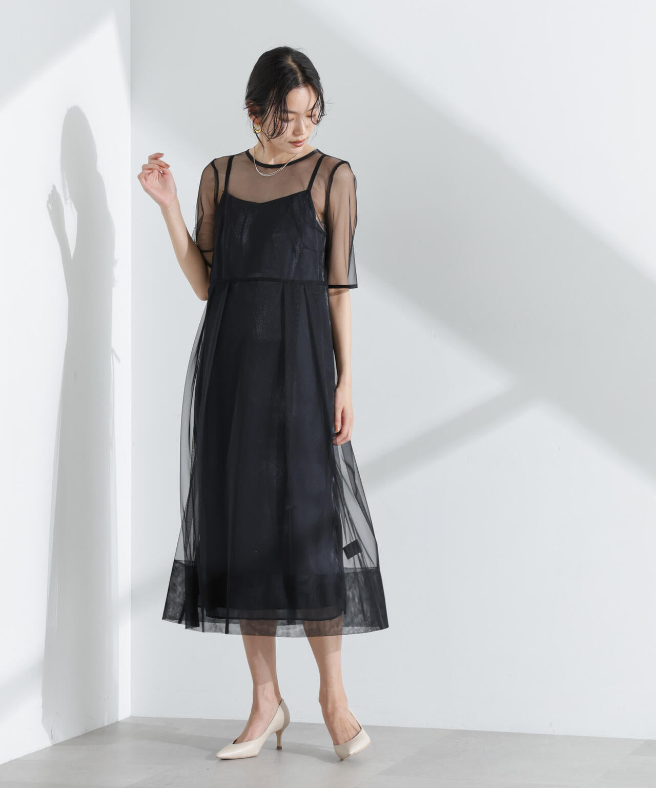 kaene/シャンブレーキャミドッキングドレス 6715119057