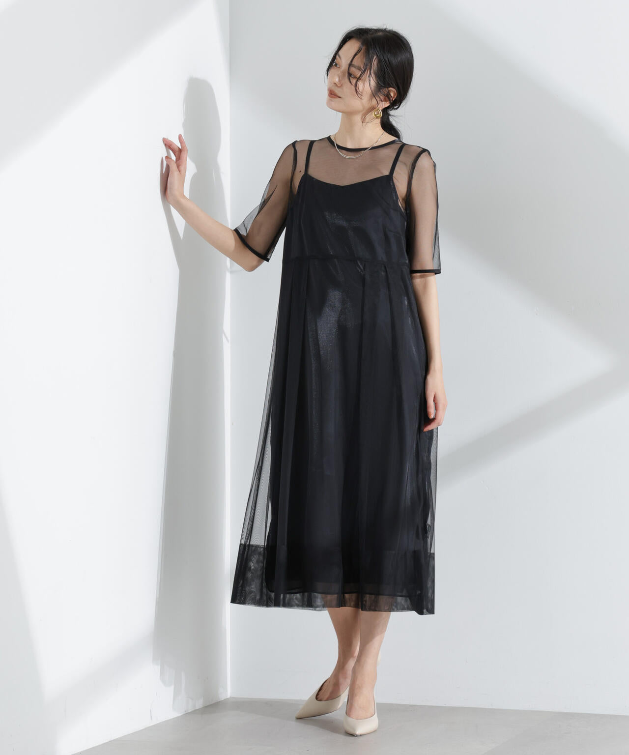 kaene/シャンブレーキャミドッキングドレス 6715119057