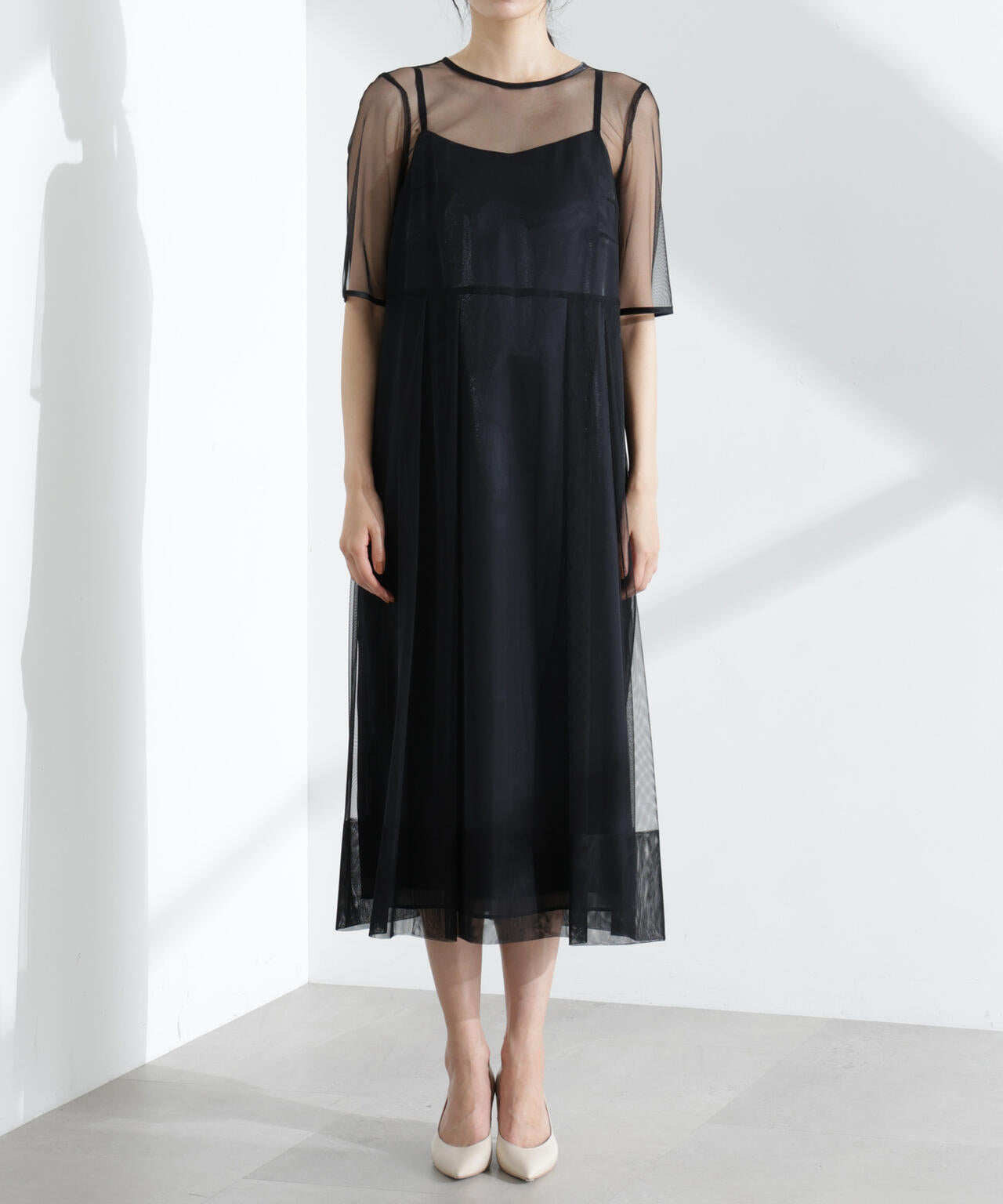 kaene/シャンブレーキャミドッキングドレス 6715119057