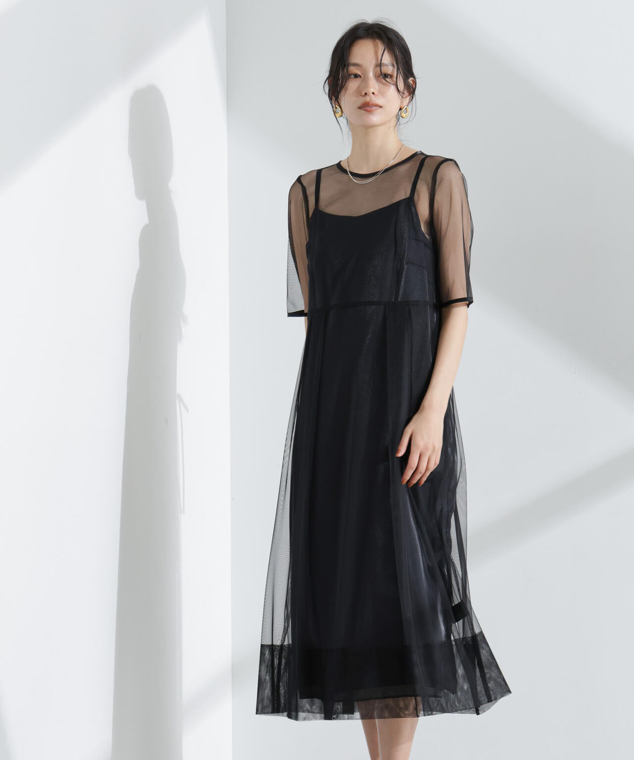 kaene/シャンブレーキャミドッキングドレス 6715119057