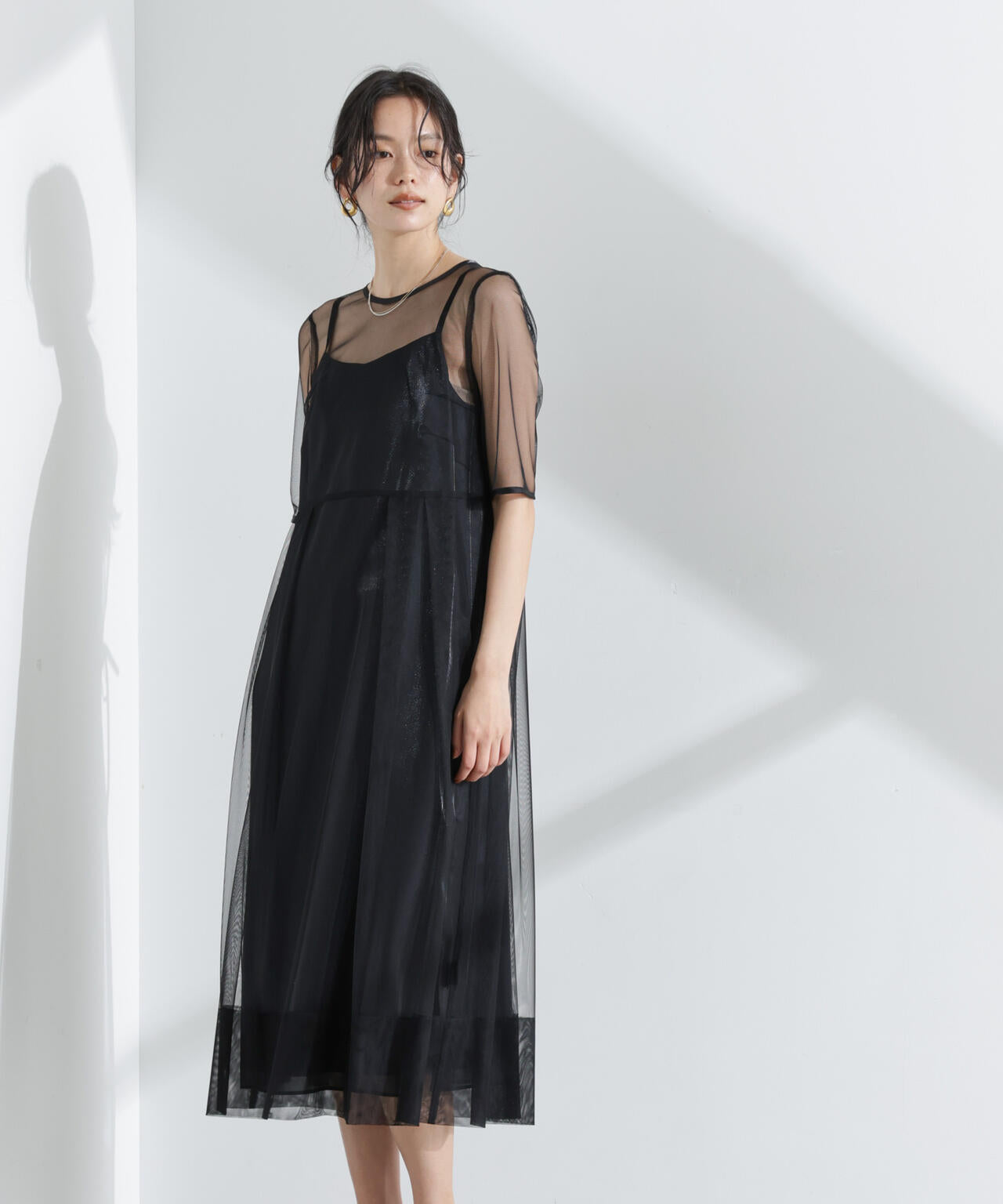 kaene/シャンブレーキャミドッキングドレス 6715119057