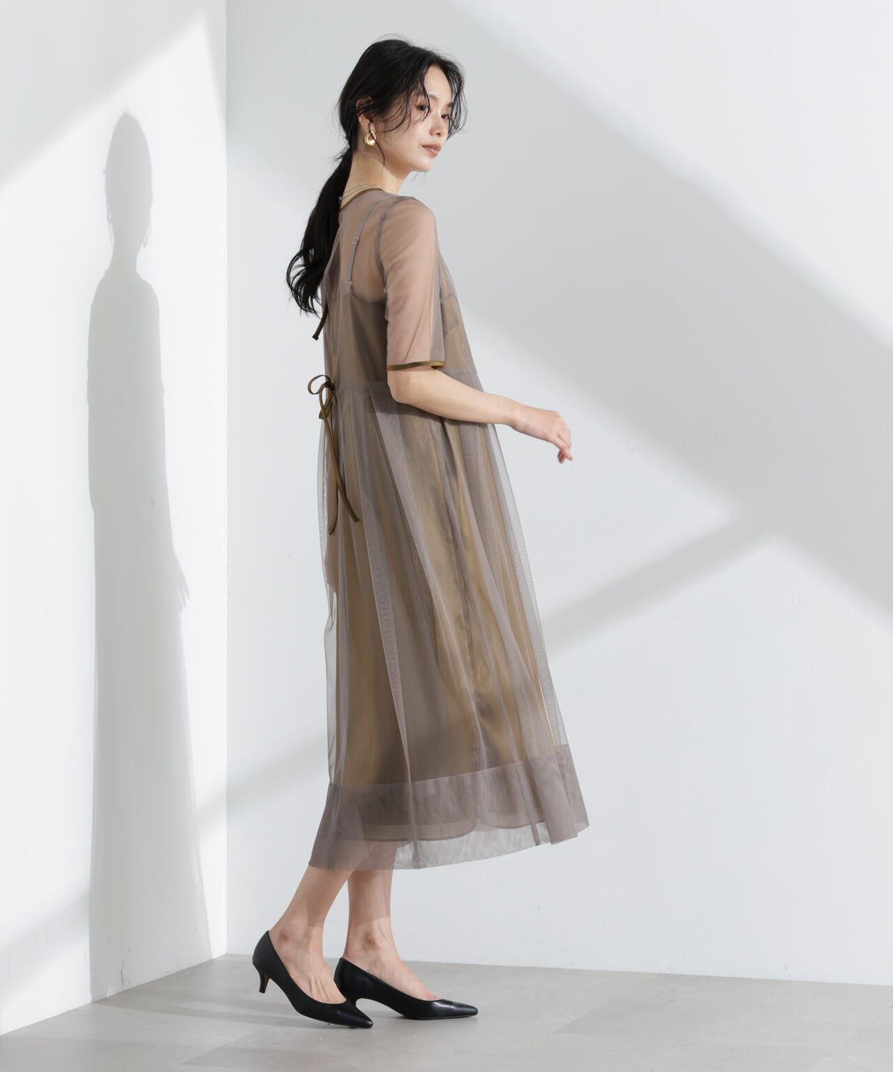 kaene/シャンブレーキャミドッキングドレス 6715119057