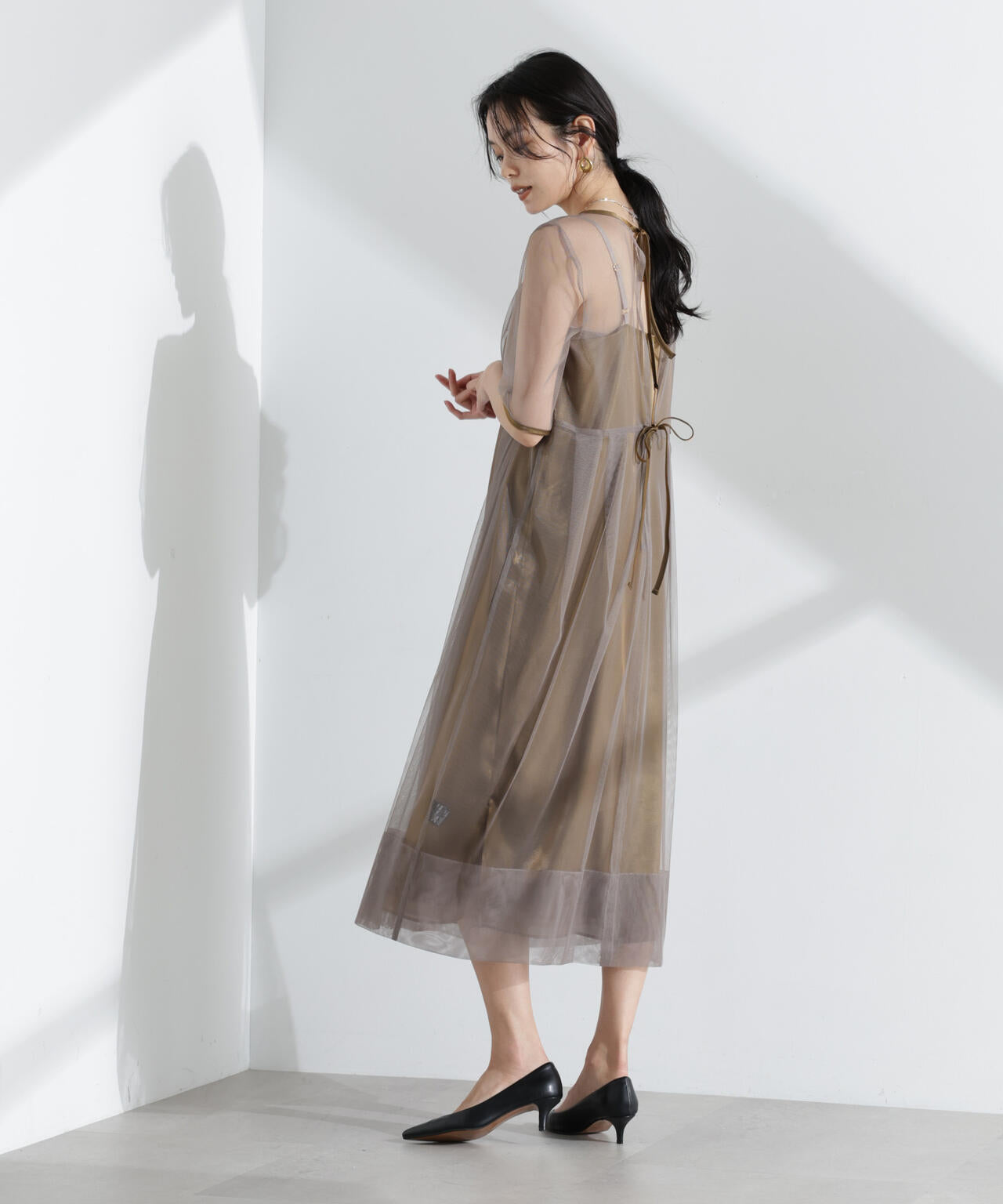 kaene/シャンブレーキャミドッキングドレス 6715119057