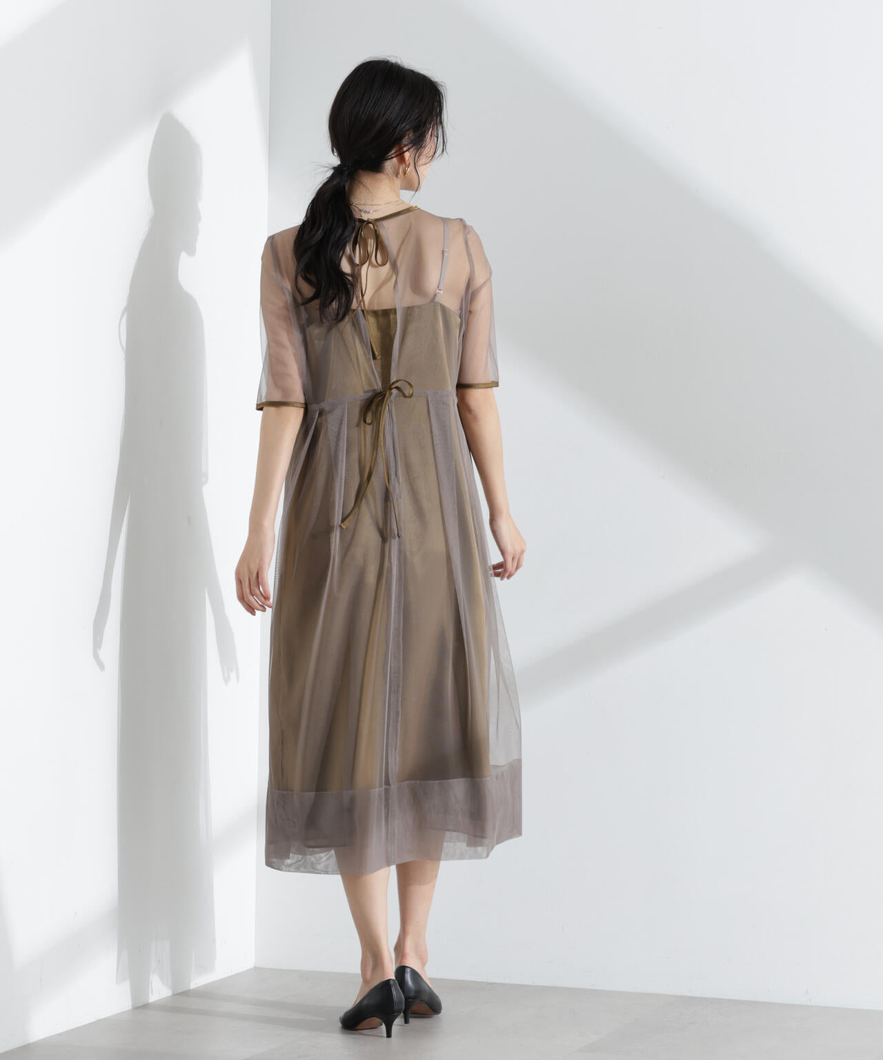 kaene/シャンブレーキャミドッキングドレス 6715119057