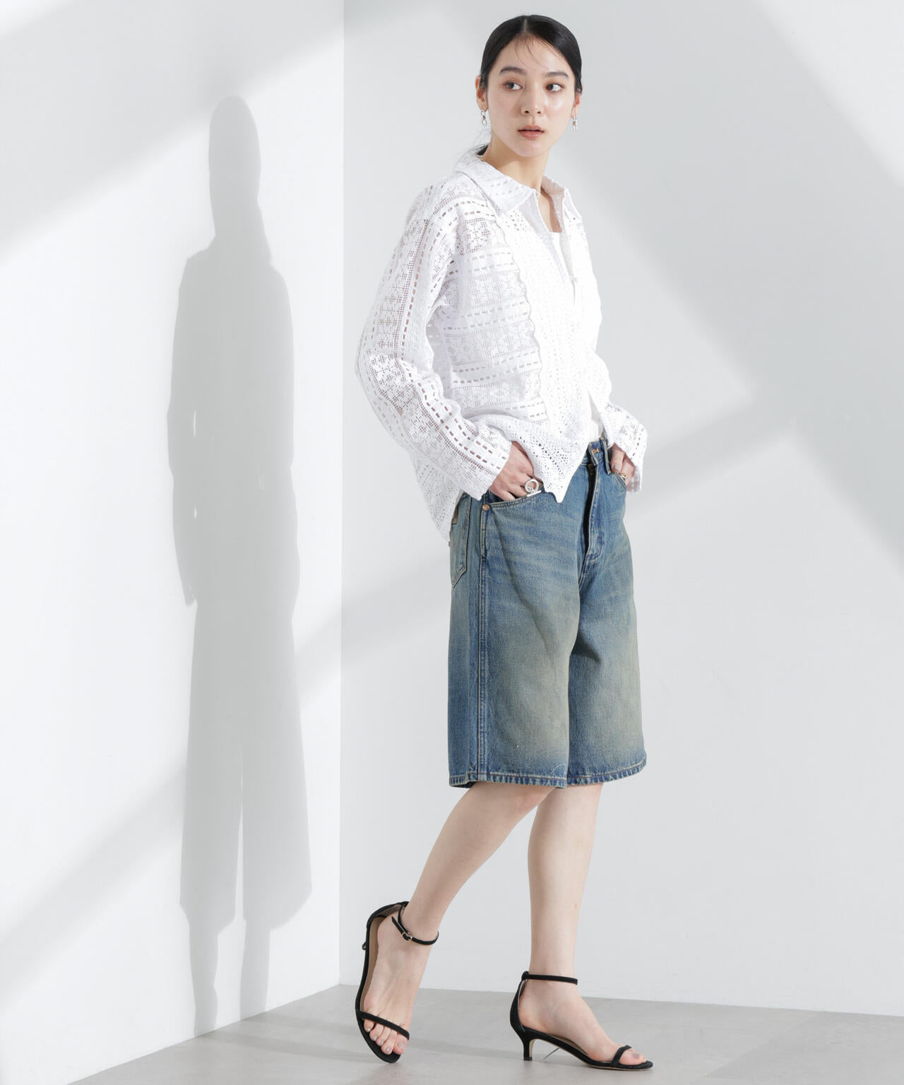 Sara mallika/COTTON BORDER LACE TOP 6715120033