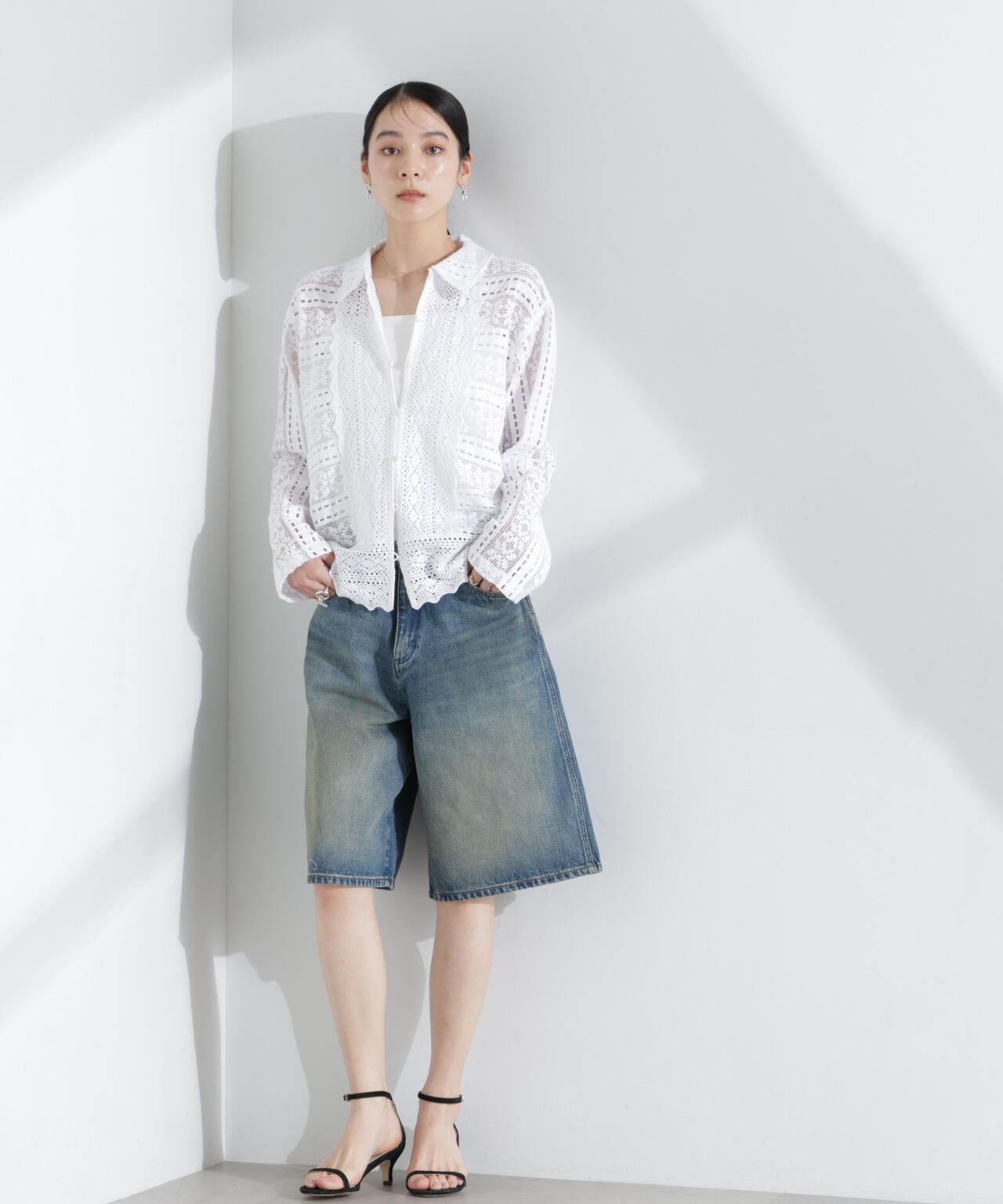 Sara mallika/COTTON BORDER LACE TOP 6715120033