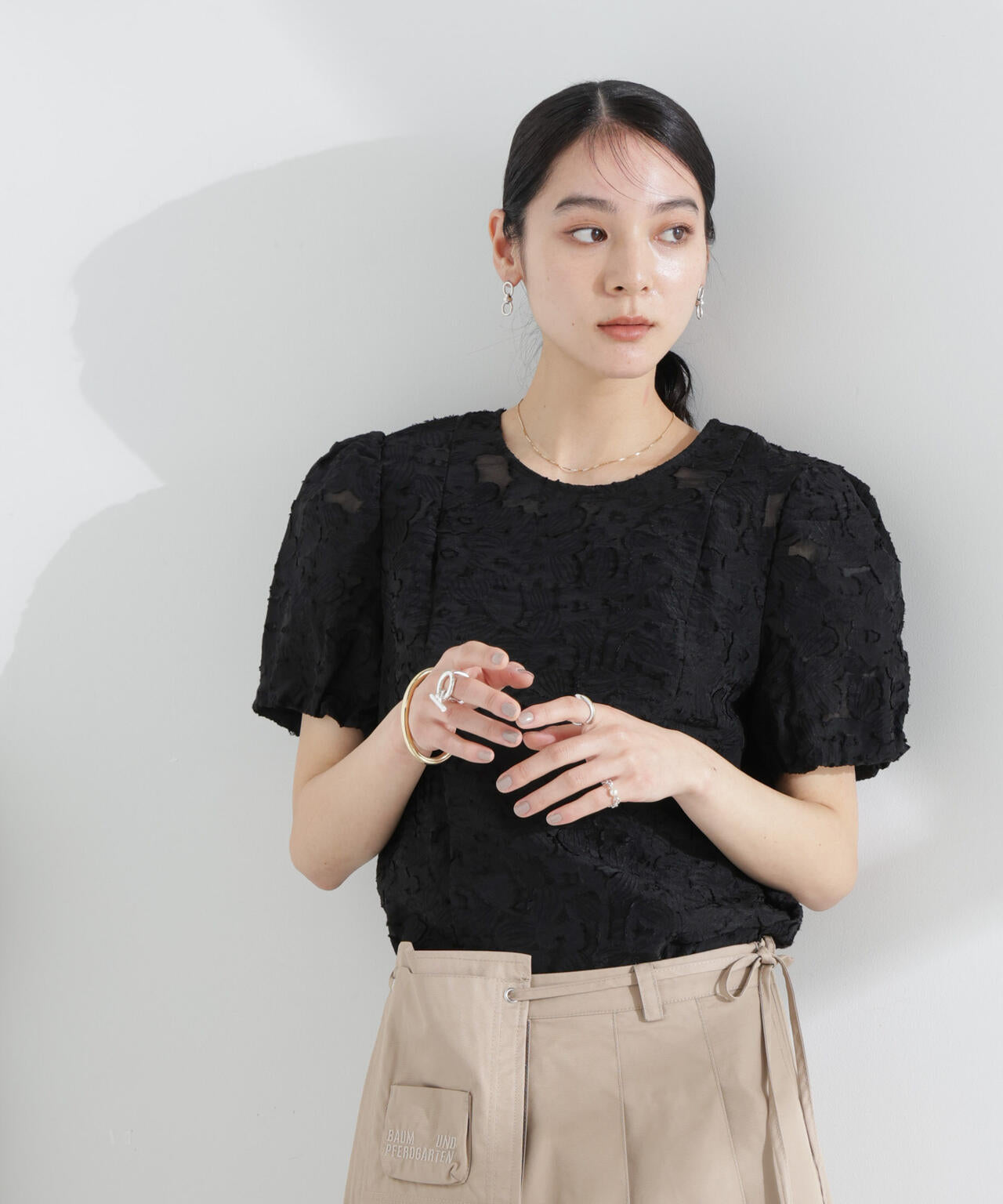 BAUM UND PFERDGARTEN/Flower Jacquard トップス 6715121004